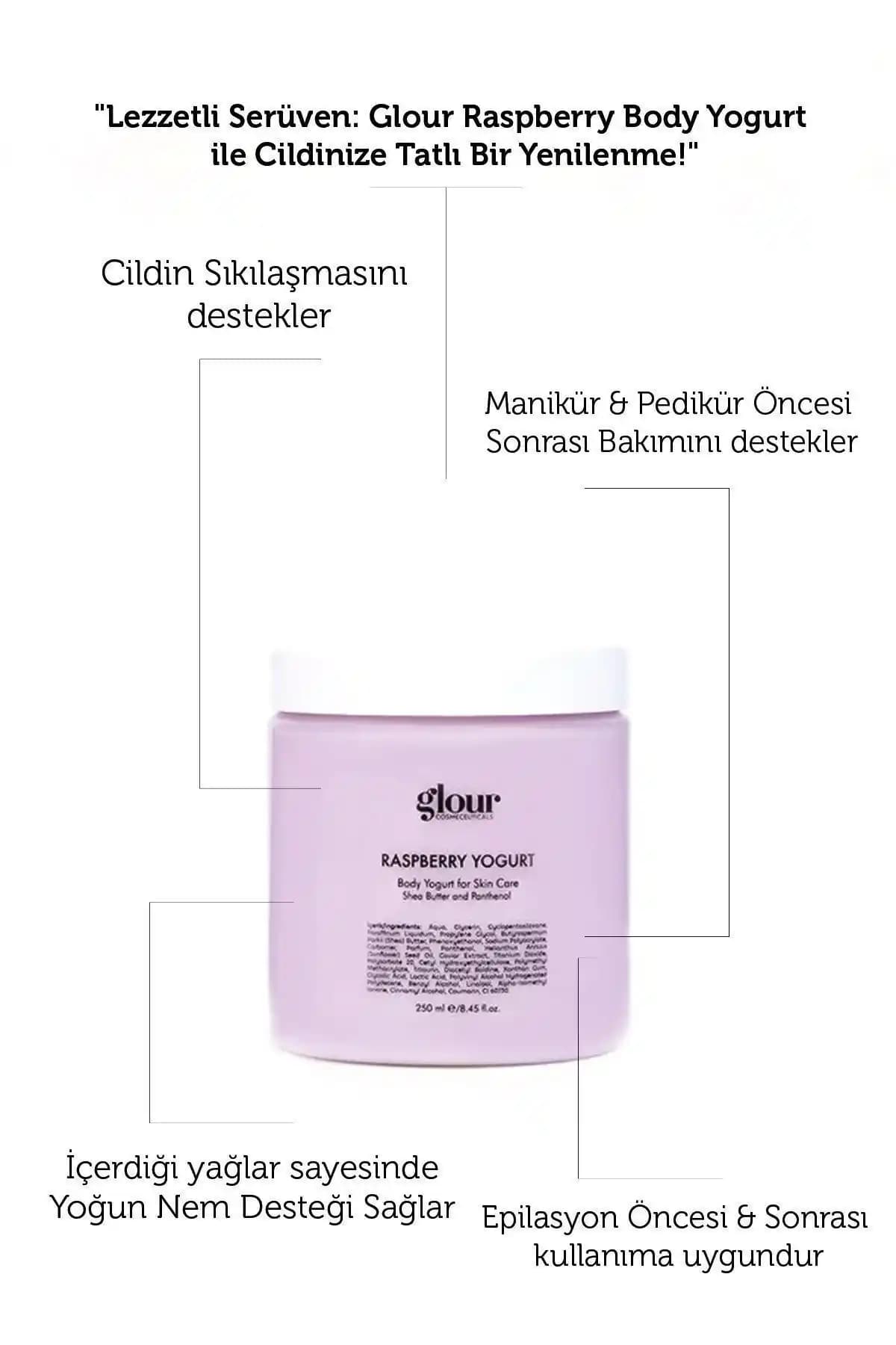 GLOUR Ahududu Yoğurt-body: Yoğun Nemlendirme ve Onarım Sağlayan Doğa Dostu Krem