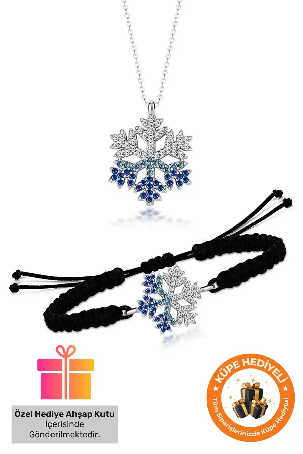 Lucente Jewellery Şık ve Dayanıklı Gümüş Takı Seti Hediye Kutusunda