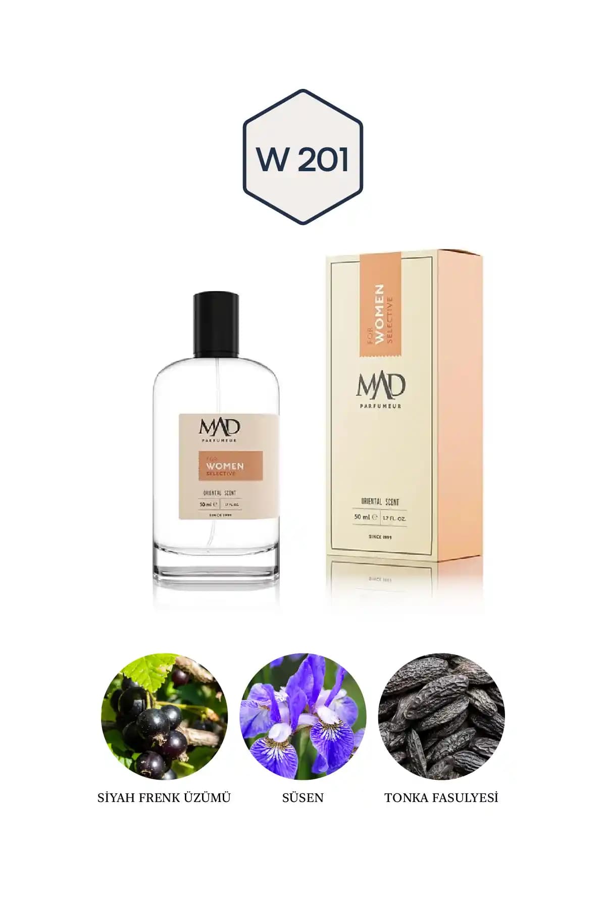 Mad Parfüm W201 Selective Kadınlar İçin Çiçeksi ve Kalıcı 50 ml Parfüm