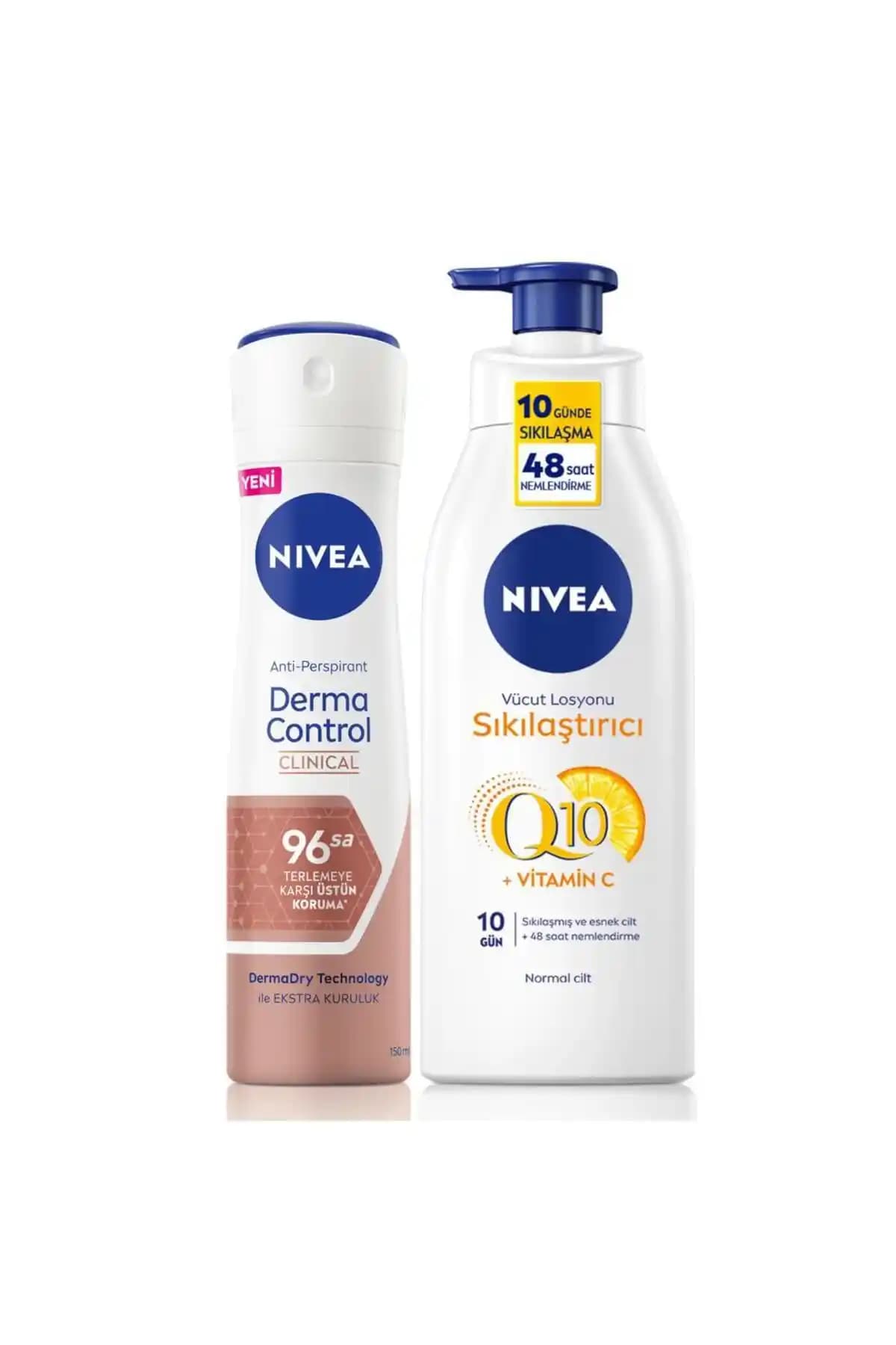 NIVEA Q10 Sıkılaştırıcı Vücut Losyonu ve Derma Control Kadın Deodorantı İncelemesi