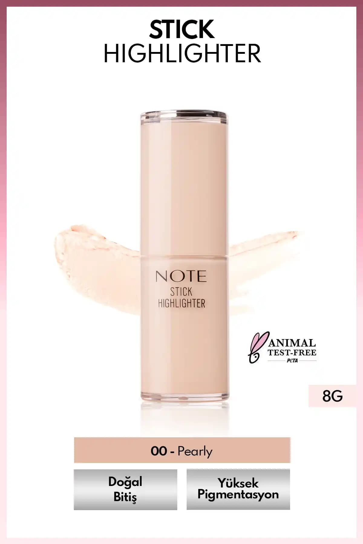 Note Cosmetics Stick Highlighter 00 Pearly Doğal Işıltı ve Parlaklık Sağlayan Makyaj Ürünü