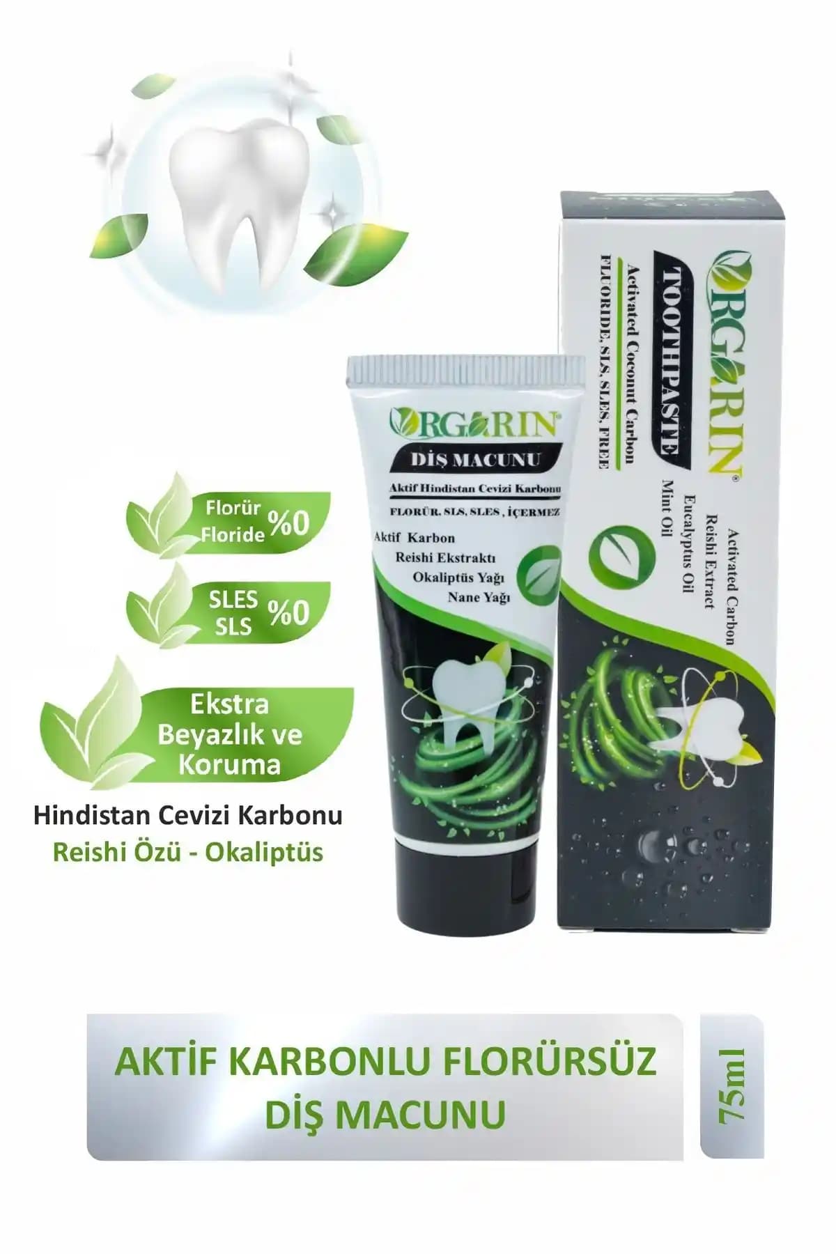 Orgarin Aktif Karbonlu Florürsüz Diş Macunu: Doğal Temizlik ve Beyazlatma Gücü
