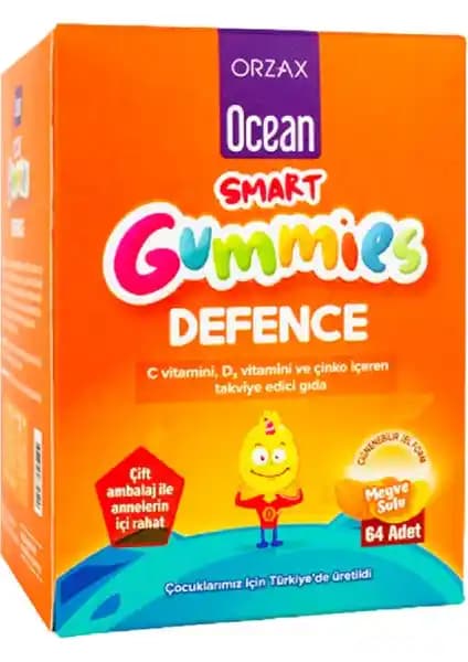 Orzax Ocean Smart Gummies Defence Çocuk ve Yetişkinler İçin Bağışıklık Destekleyici Takviye Ürünü