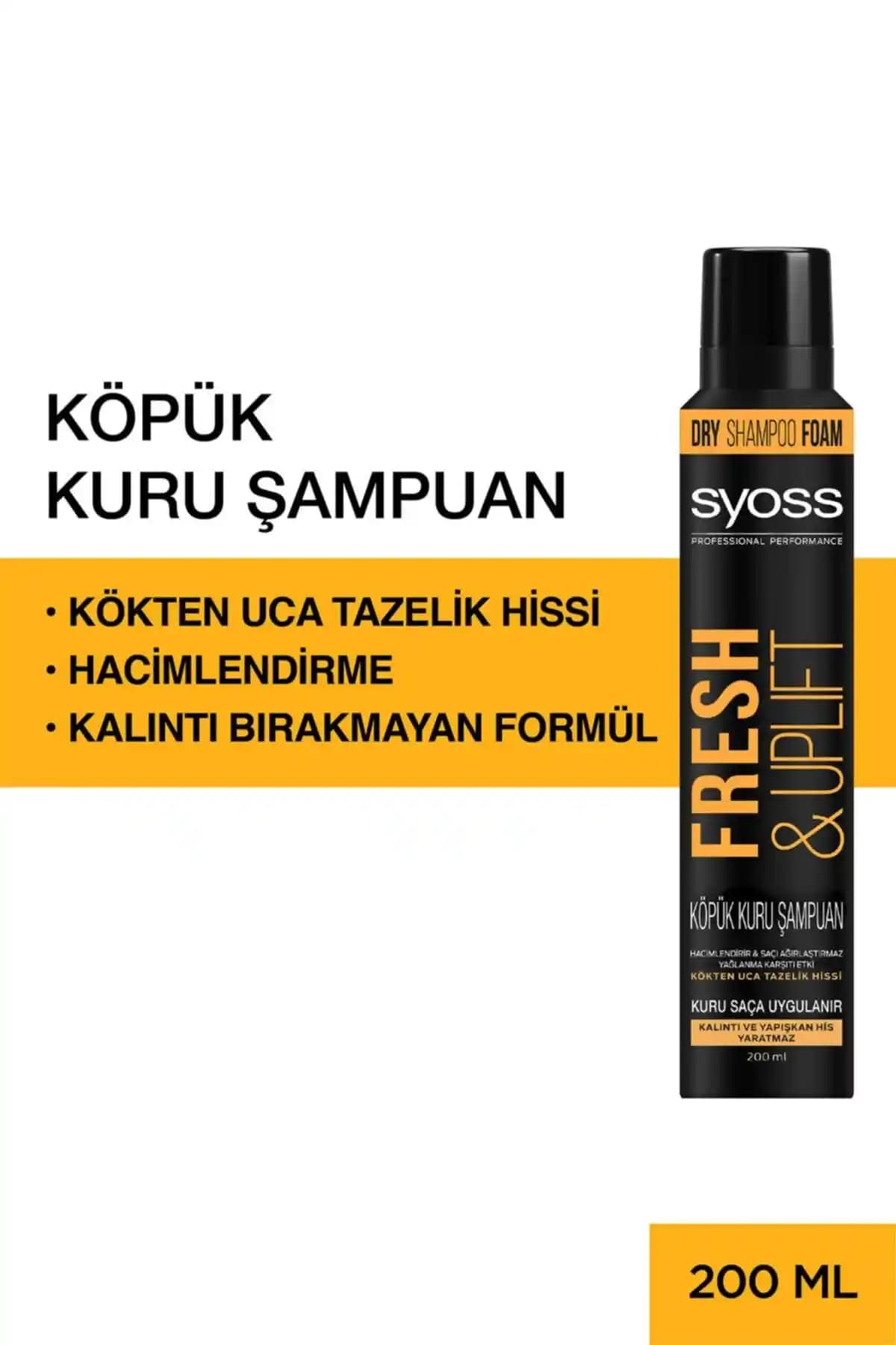 Syoss Fresh & Uplift Köpük Süper Kuru Şampuan: Organik İçerikli Hacim ve Temizlik Sağlayan Ürün