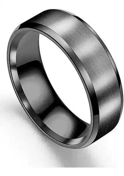 Takı Dükkanı 6mm Köşeli Düz Model Unisex Paslanmaz Çelik Alyans Yüzük