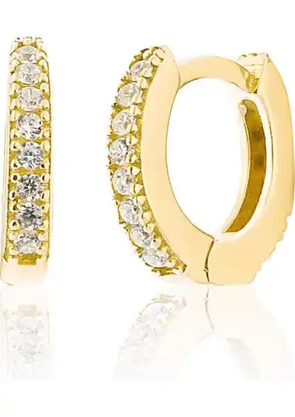 Zanaat Silver 925 Ayar Gümüş Bebek ve Çocuk Küpesi 14K Altın Kaplama ve Zarif Tasarım