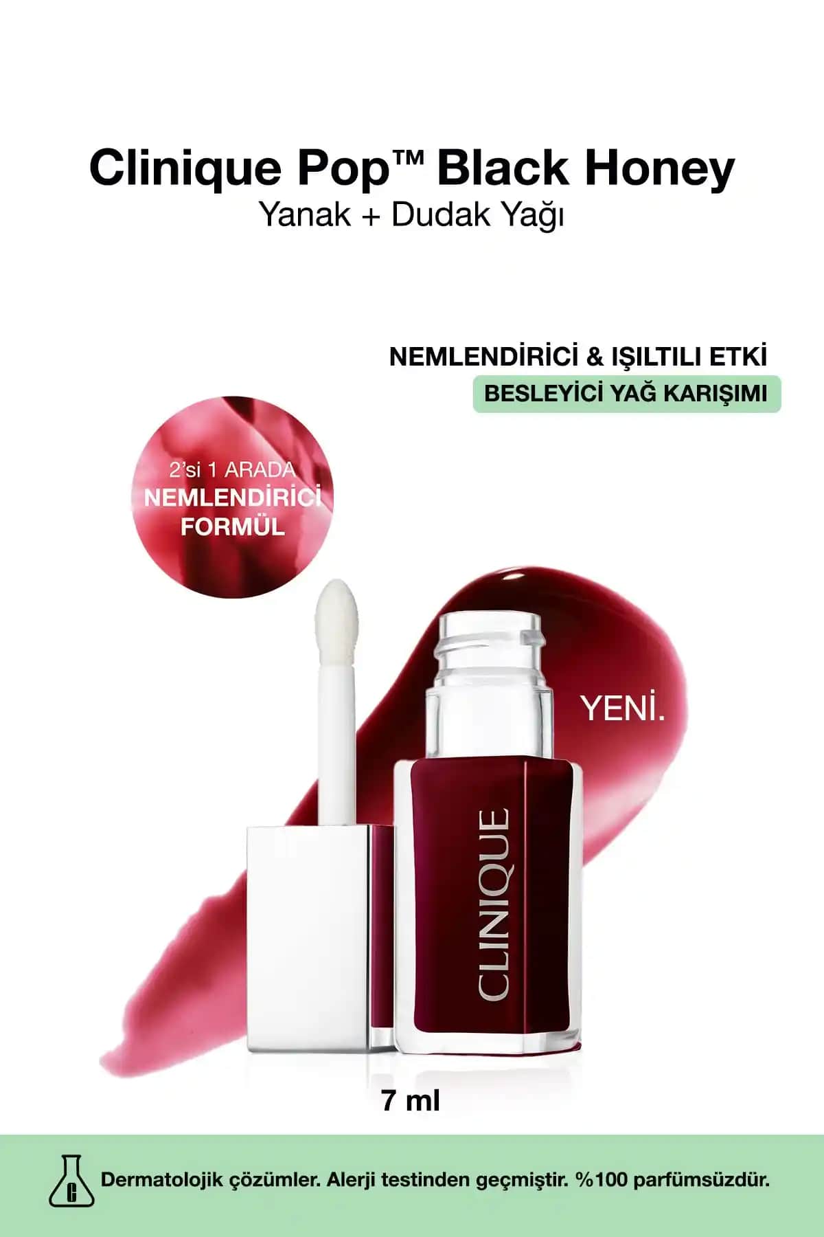 Clinique Pop™ Lip & Cheek Oil Black Honey ile Çok Yönlü Doğal Makyaj ve Nemlendirme