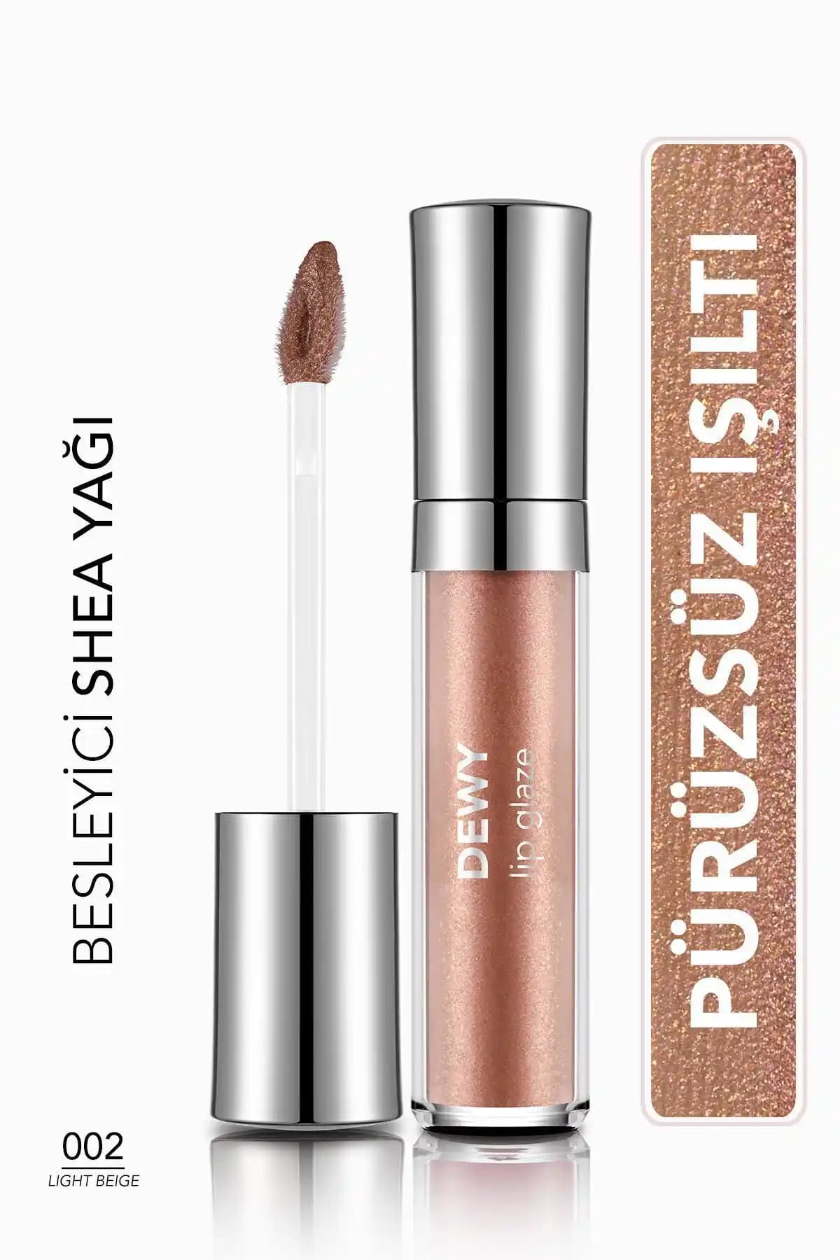 Flormar Dewy Lip Glaze Light Beige Dudak Parlatıcısı Doğal Parlaklık ve Nemlendirme Sağlar