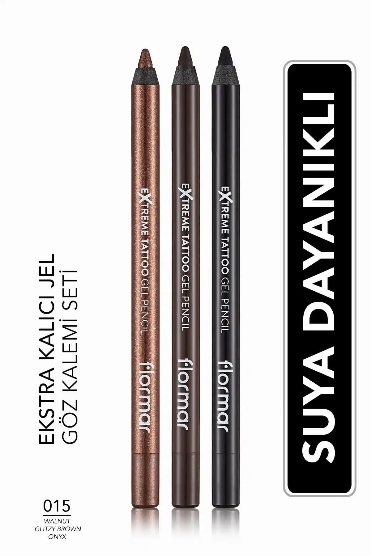 Flormar Extreme Tattoo 3'lü Jel Göz Kalemi Seti Yüksek Kalıcılık ve Renk Çeşitleriyle