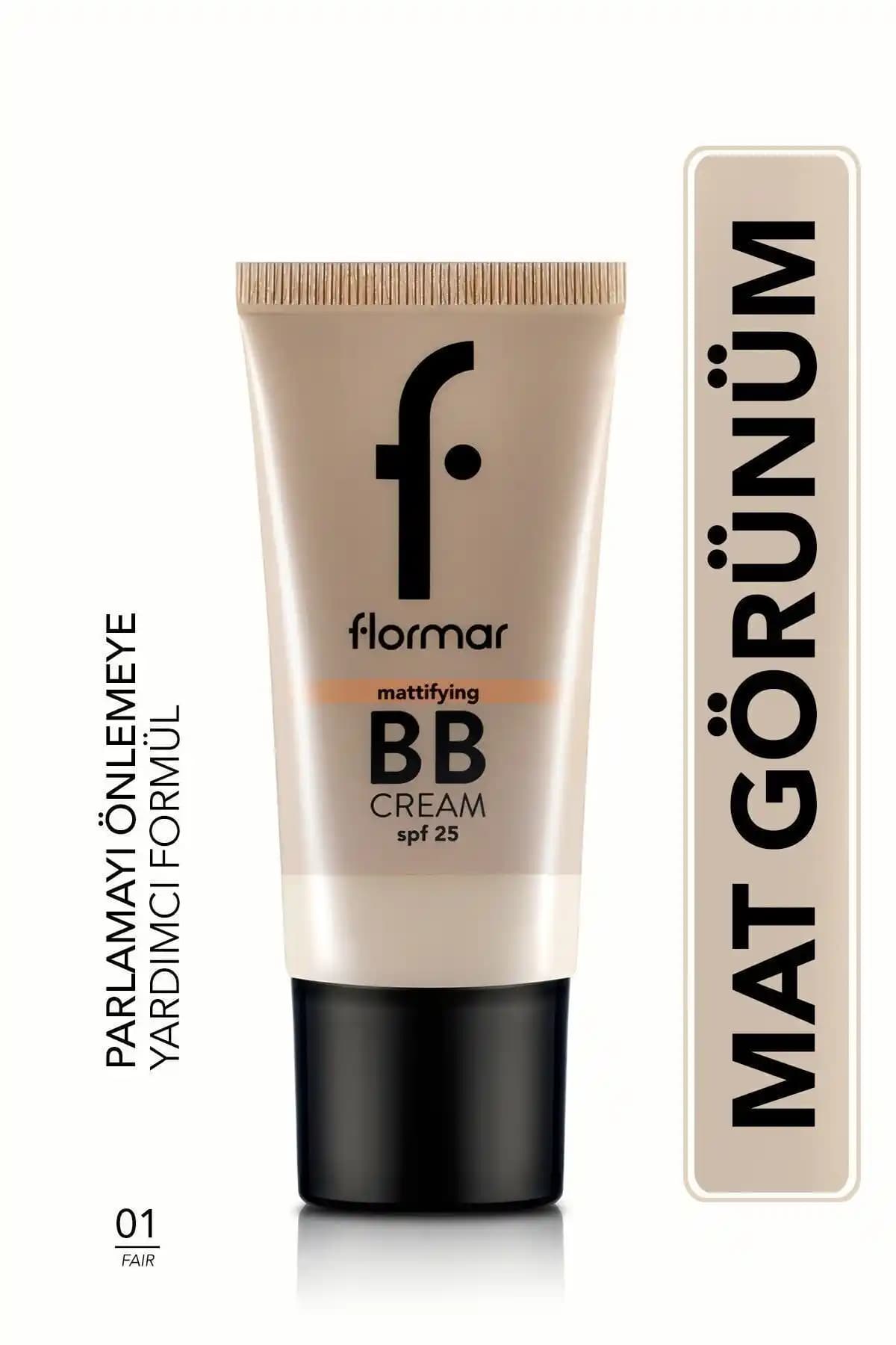 Flormar Matlaştırıcı BB Krem 01 Fair: Yağlı Ciltler İçin Gün Boyu Doğal ve Mat Görünüm