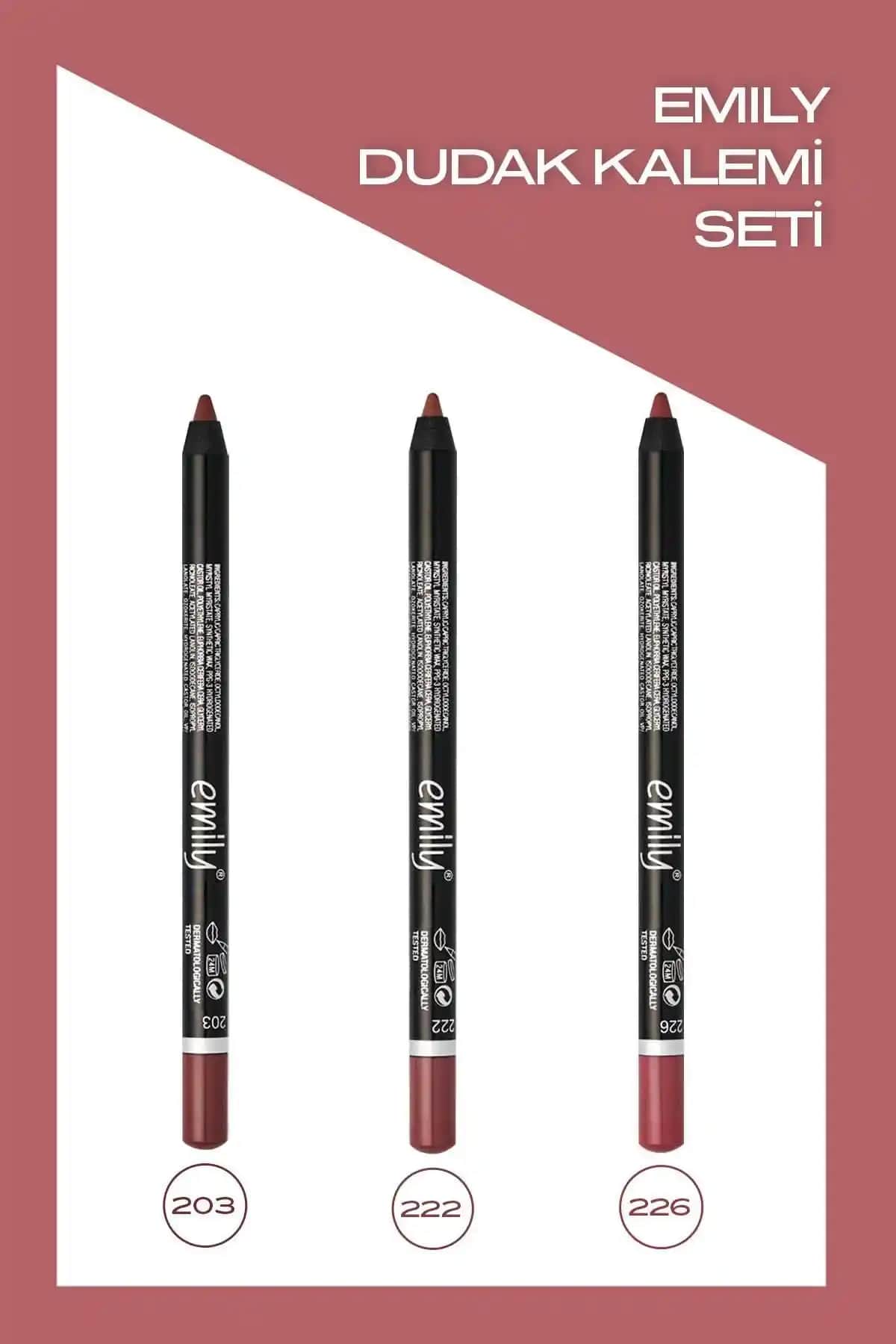 Golden Rose Emily Dudak Kalemi Seti 3'lü Renk Seçenekleriyle Kalıcı ve Doğal Görünüm