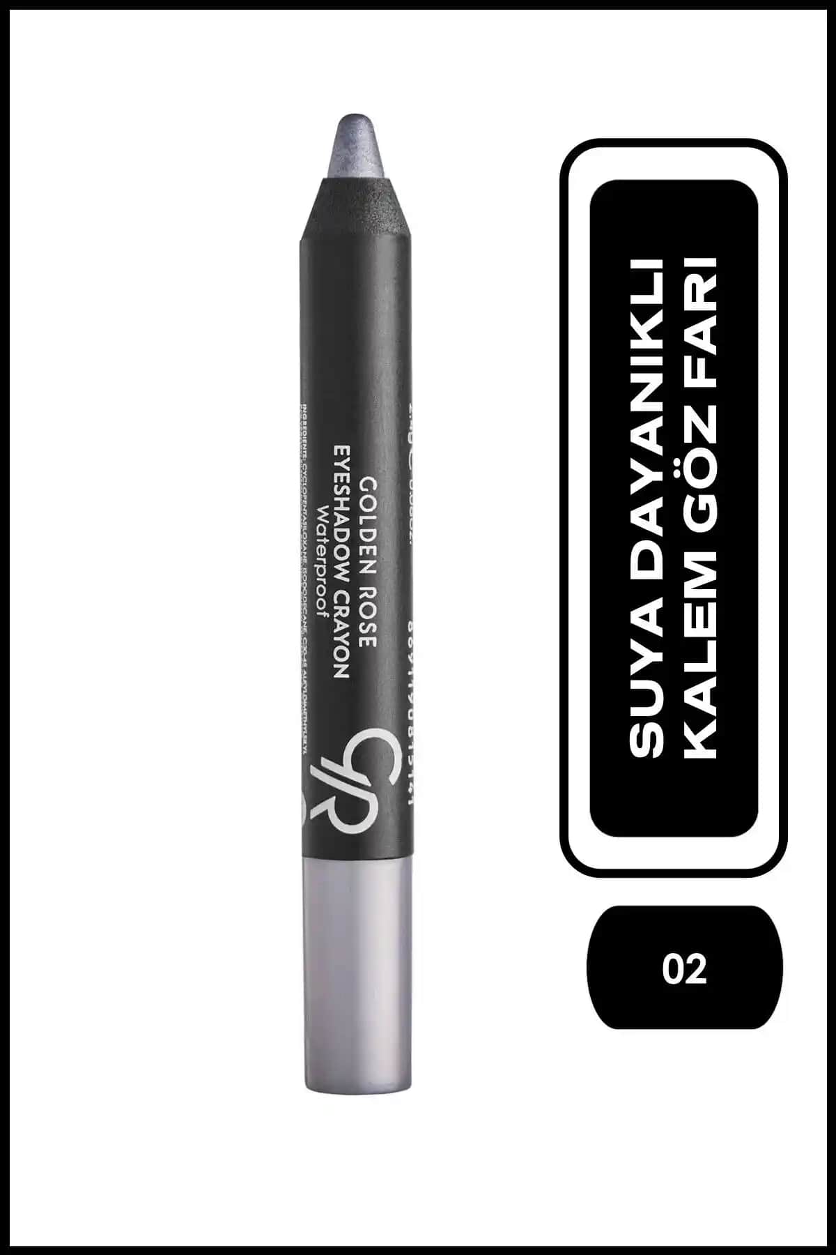 Golden Rose Suya Dayanıklı Göz Farı Kalemi No: 02 Silver Gray Güçlü ve Şık Makyaj İmkanı