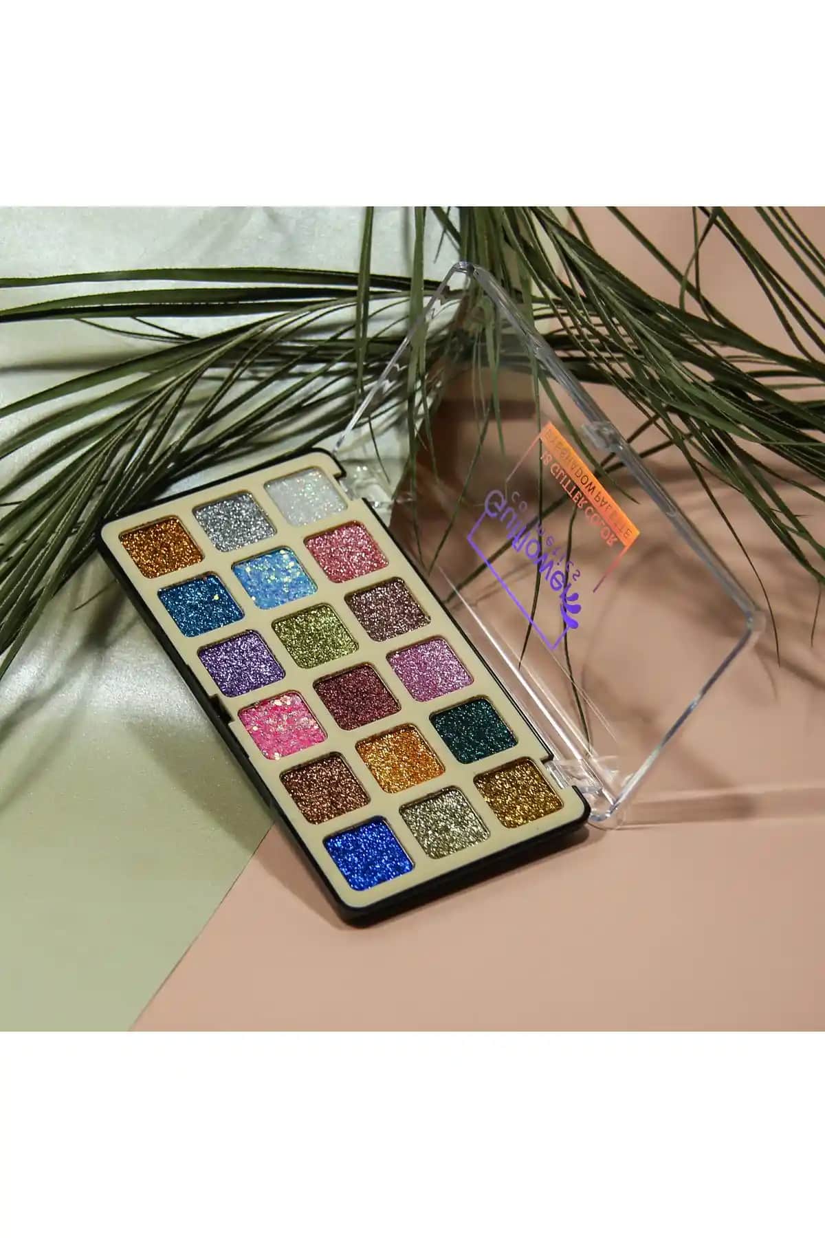 GulFlower 18'li Glitter Göz Farı Paleti: Parlak ve Kaliteli Makyaj Deneyimi