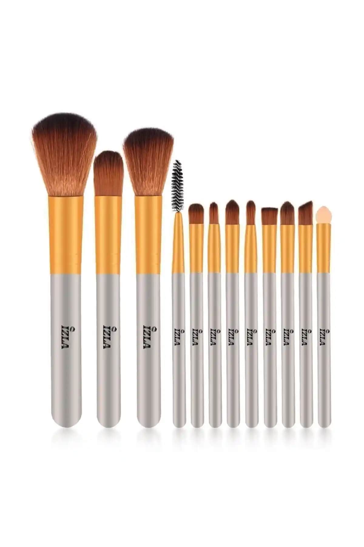 İzla 12 Parça Bambu Makyaj Fırça Seti ile Profesyonel ve Doğal Görünüm Sağlayın