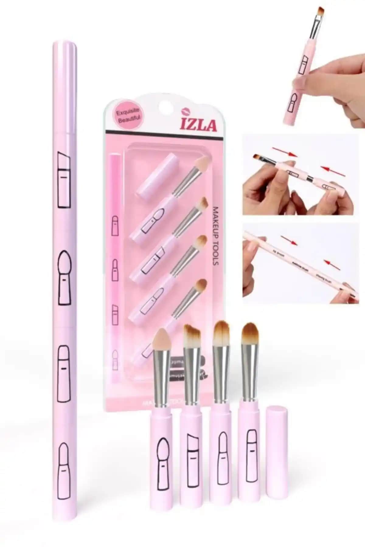 İzla Matruşka Pembe Makyaj Fırça Seti Şık ve Kullanışlı Tasarımıyla Sunar
