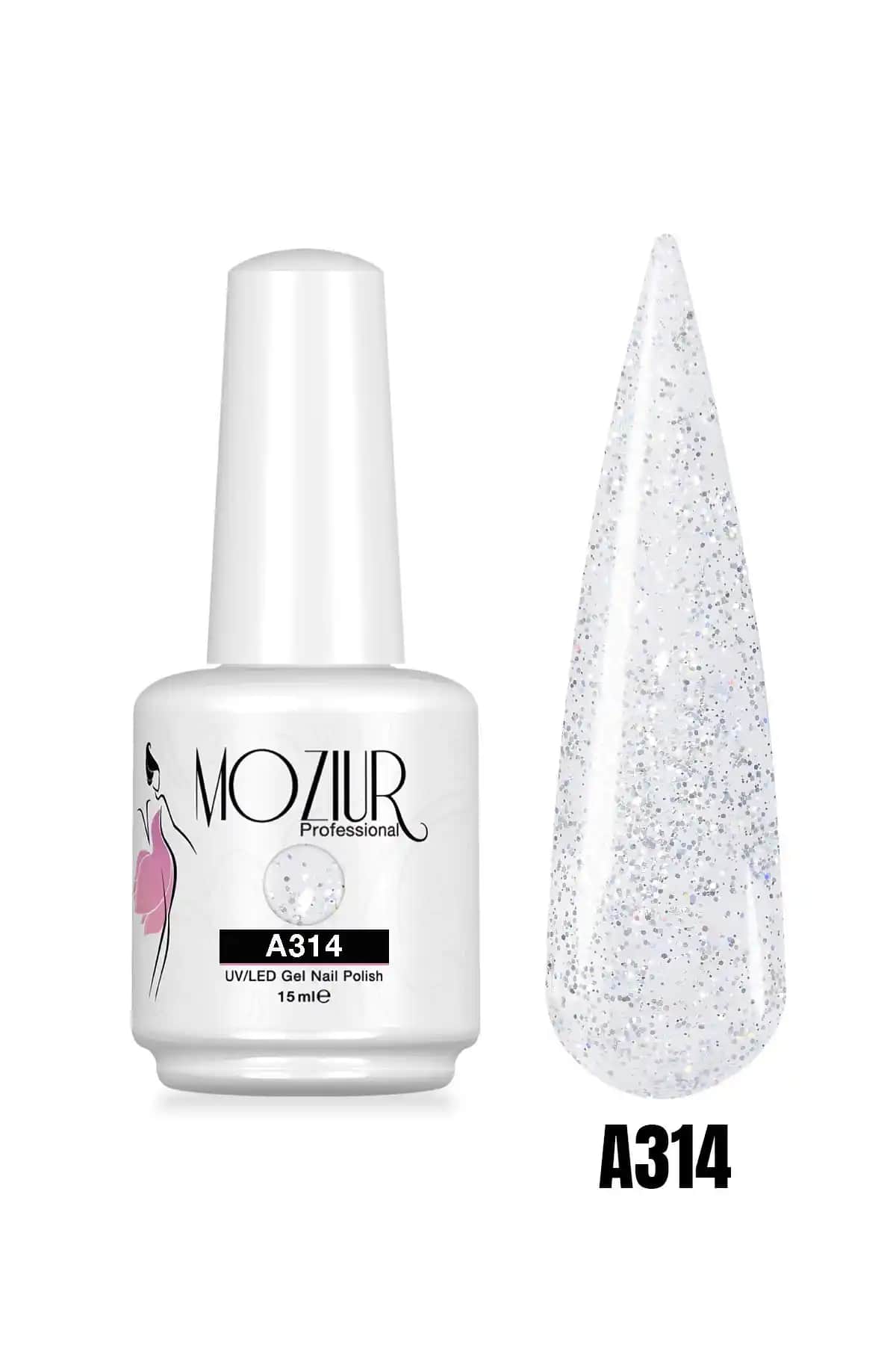 Kalıcı UV LED Simli Oje A314 15ml - Uzun Süreli Parlak ve Dayanıklı Tırnak Bakımı