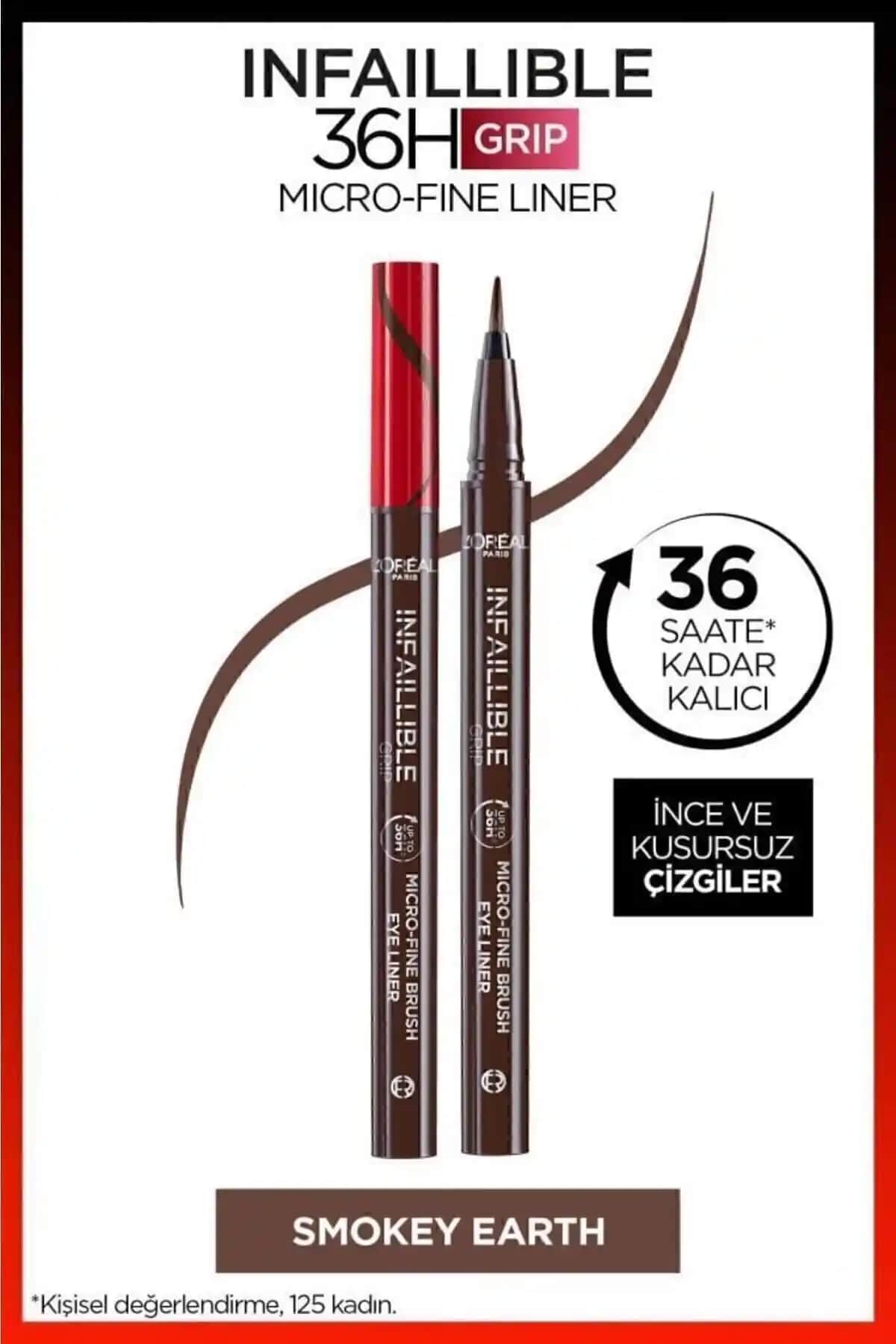 L'Oreal Paris Infaillible 36H Grip Micro Fine Eyeliner Gri Mat Uzun Süre Kalıcı
