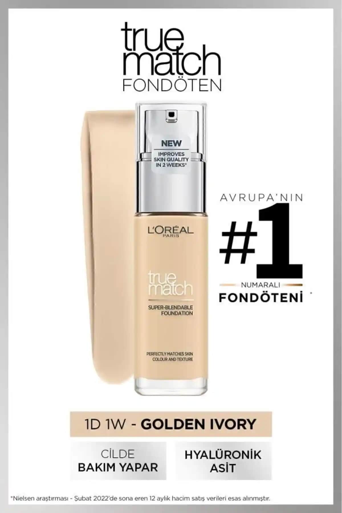 L'Oreal Paris True Match 1D Golden Ivory Fondöten: Doğal ve Kalıcı Makyaj Deneyimi
