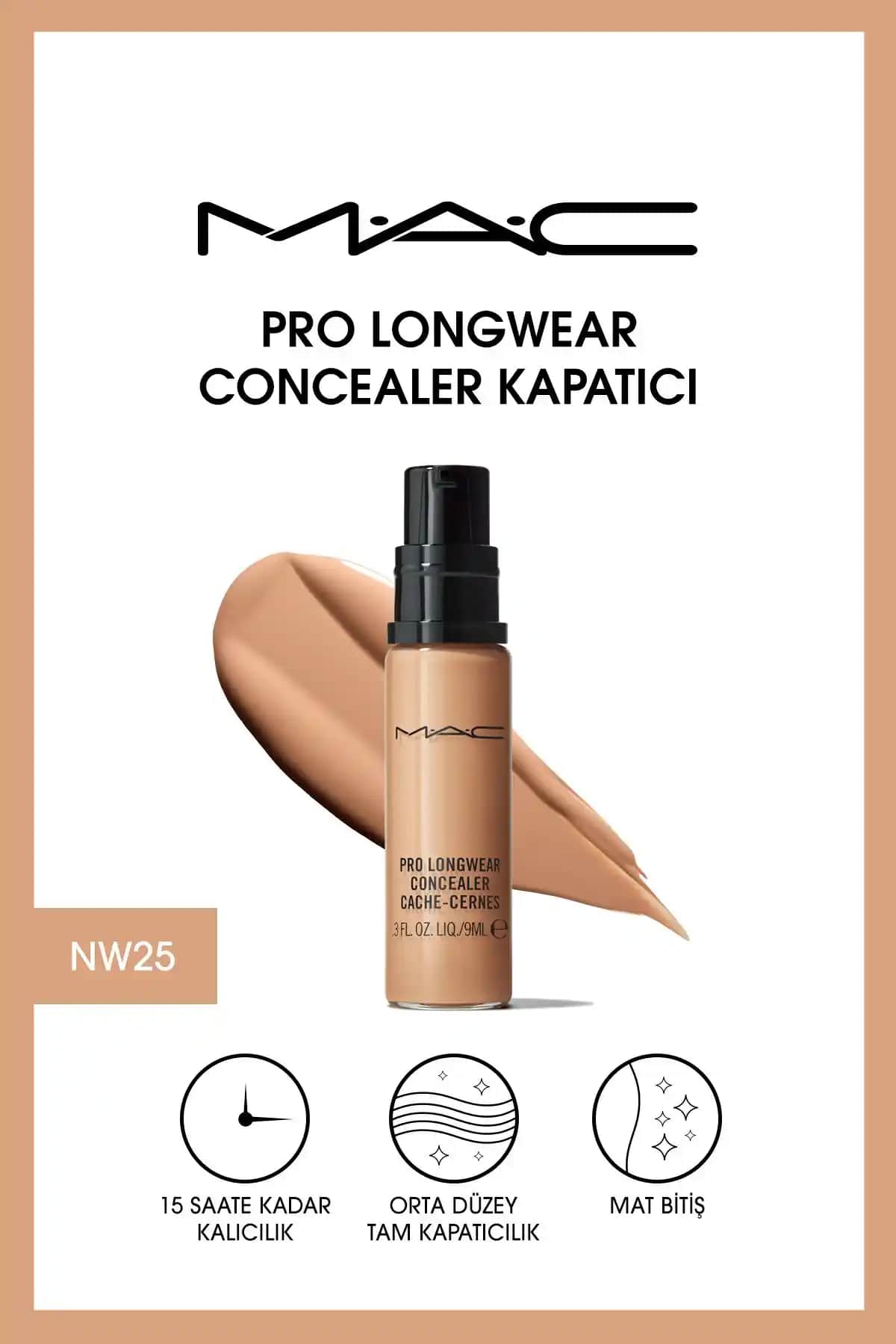 MAC Pro Longwear Concealer NW25: Uzun Süre Kalıcı ve Suya Dayanıklı Göz Altı Kapatıcı