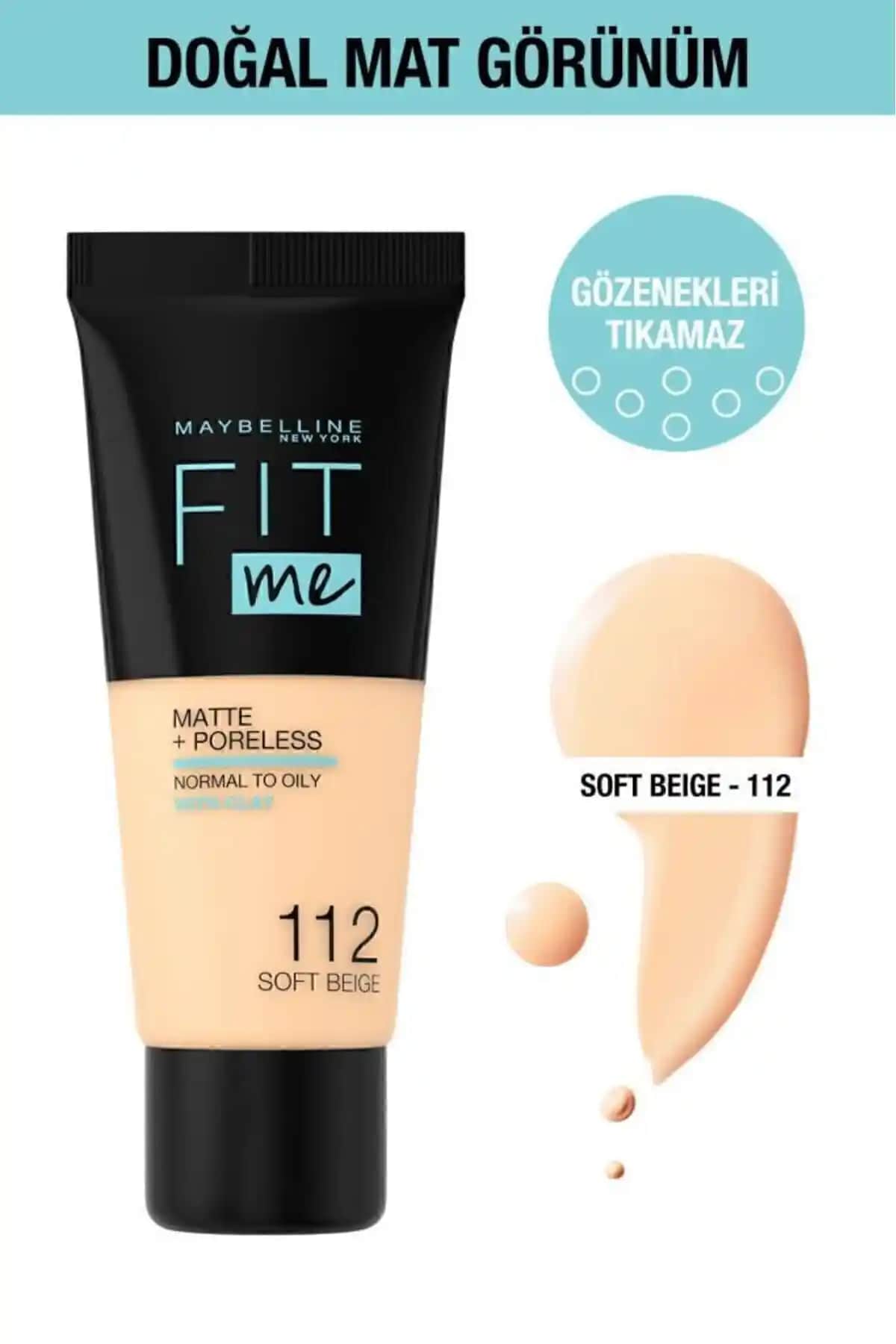 Maybelline Fit Me Matte Poreless Fondöten Karşılaştırması: 112 Soft Beige ve 118 Nude