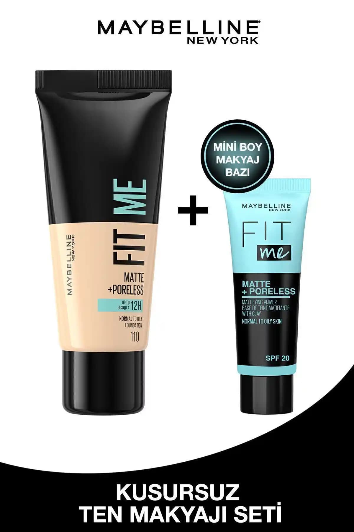 Maybelline Fit Me Matte + Poreless Fondöten ve Mini Makyaj Bazı Seti İncelemesi