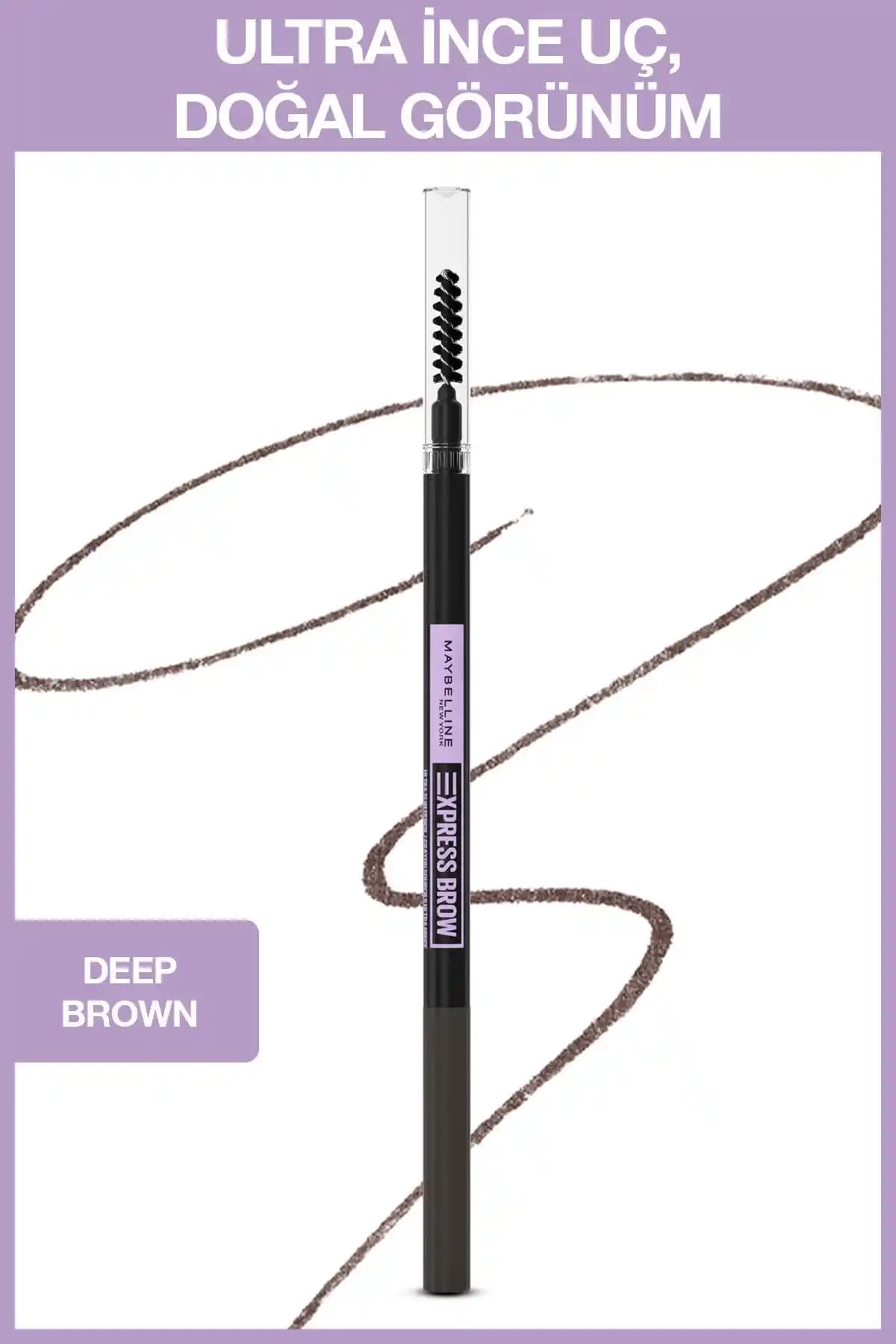 Maybelline New York Express Brow Ultra Slim Kaş Kalemi 05 Deep Brown - İnce ve Kontrollü Kaş Makyajı Ürünü