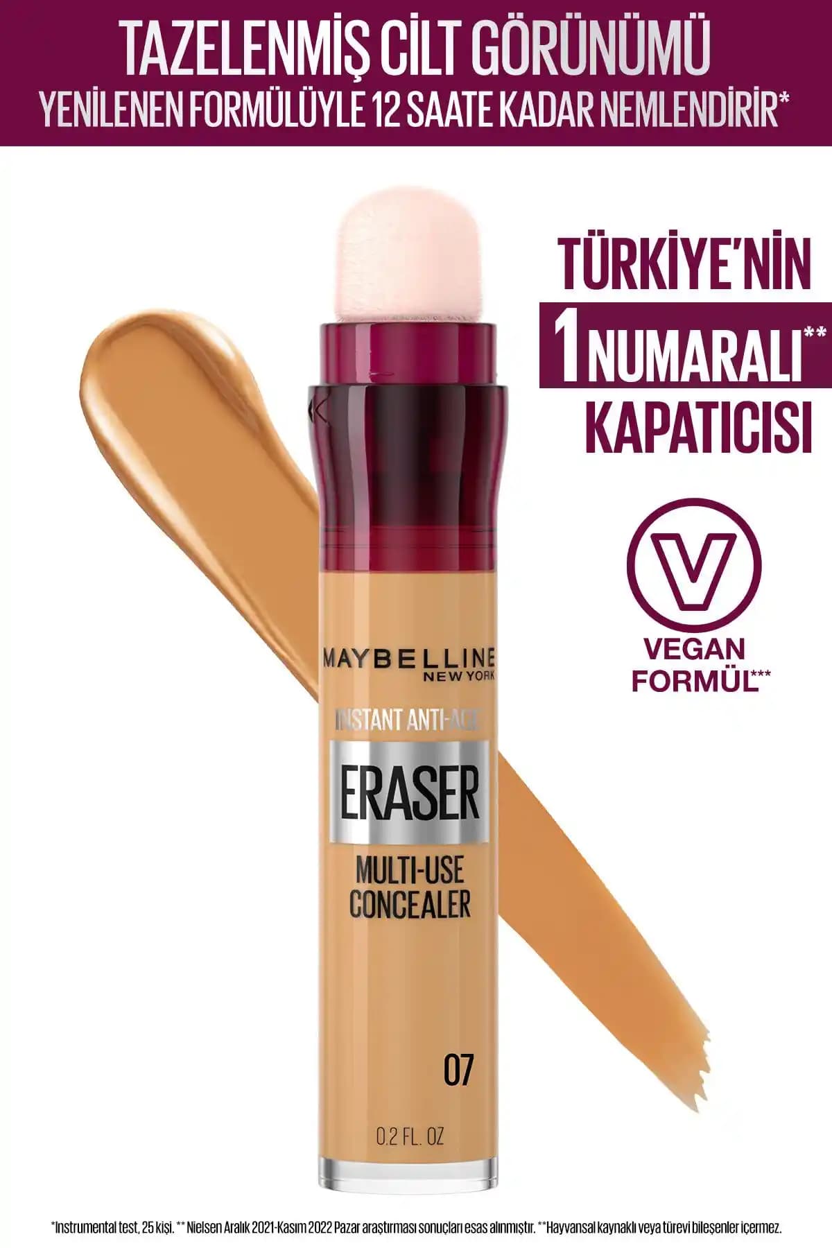 Maybelline New York Instant Anti Age Eraser Kapatıcı 07 Sand - Yüksek Kapatıcılık ve Doğal Görünüm