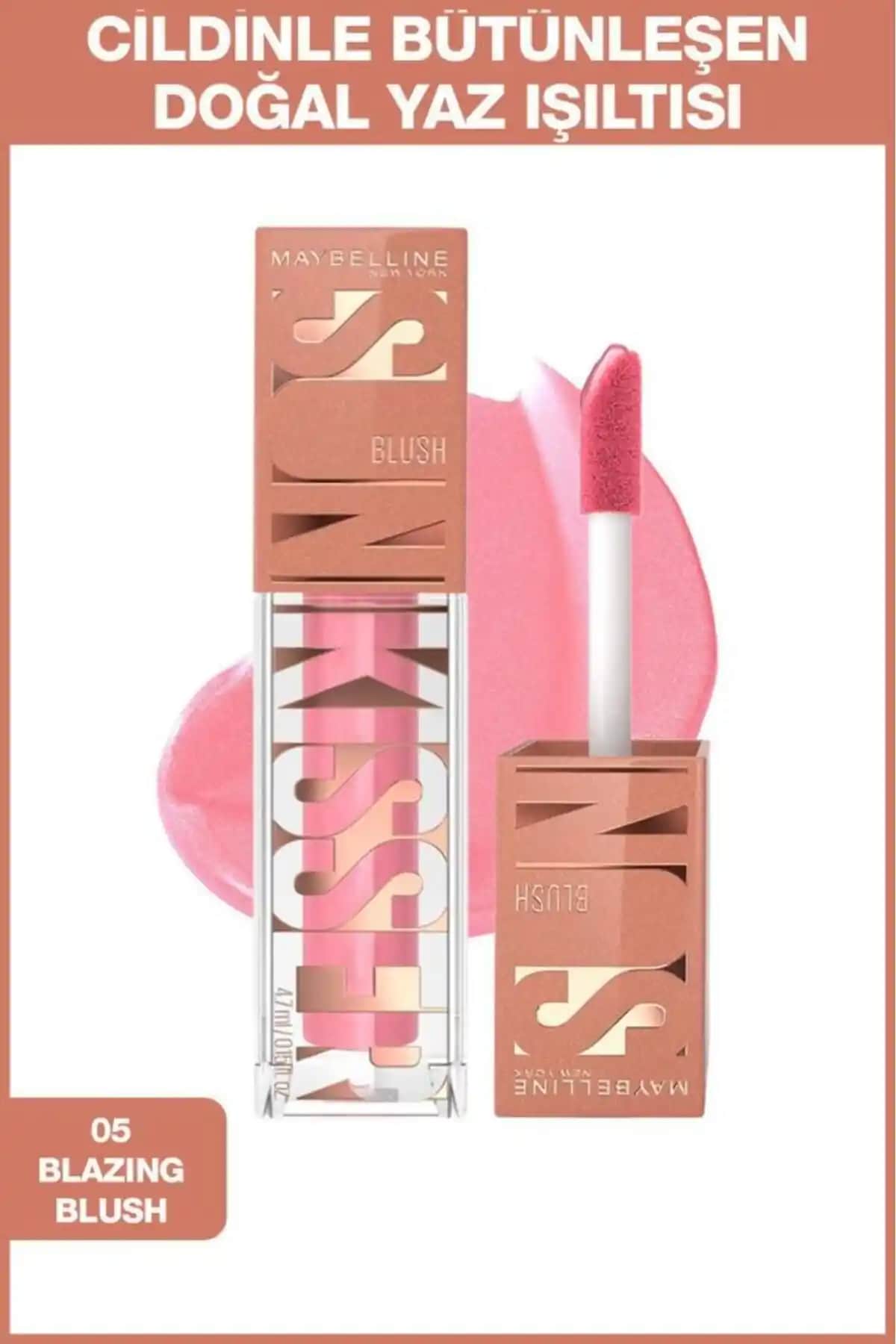 Maybelline New York Sunkisser Likit Allık 05 Blazing Blush Doğal ve Parlak Görünüm İçin