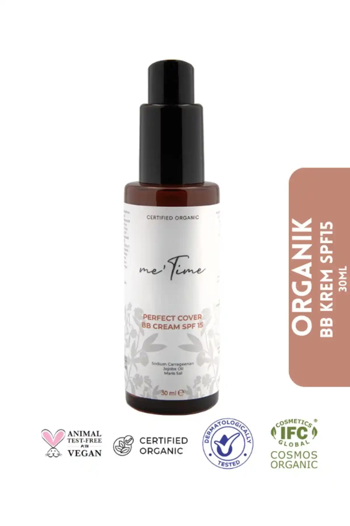 Me Time Organik BB Krem SPF 15: Doğal Görünüm ve Güneş Koruması Sunan Yüksek Kapatıcılık Kremi