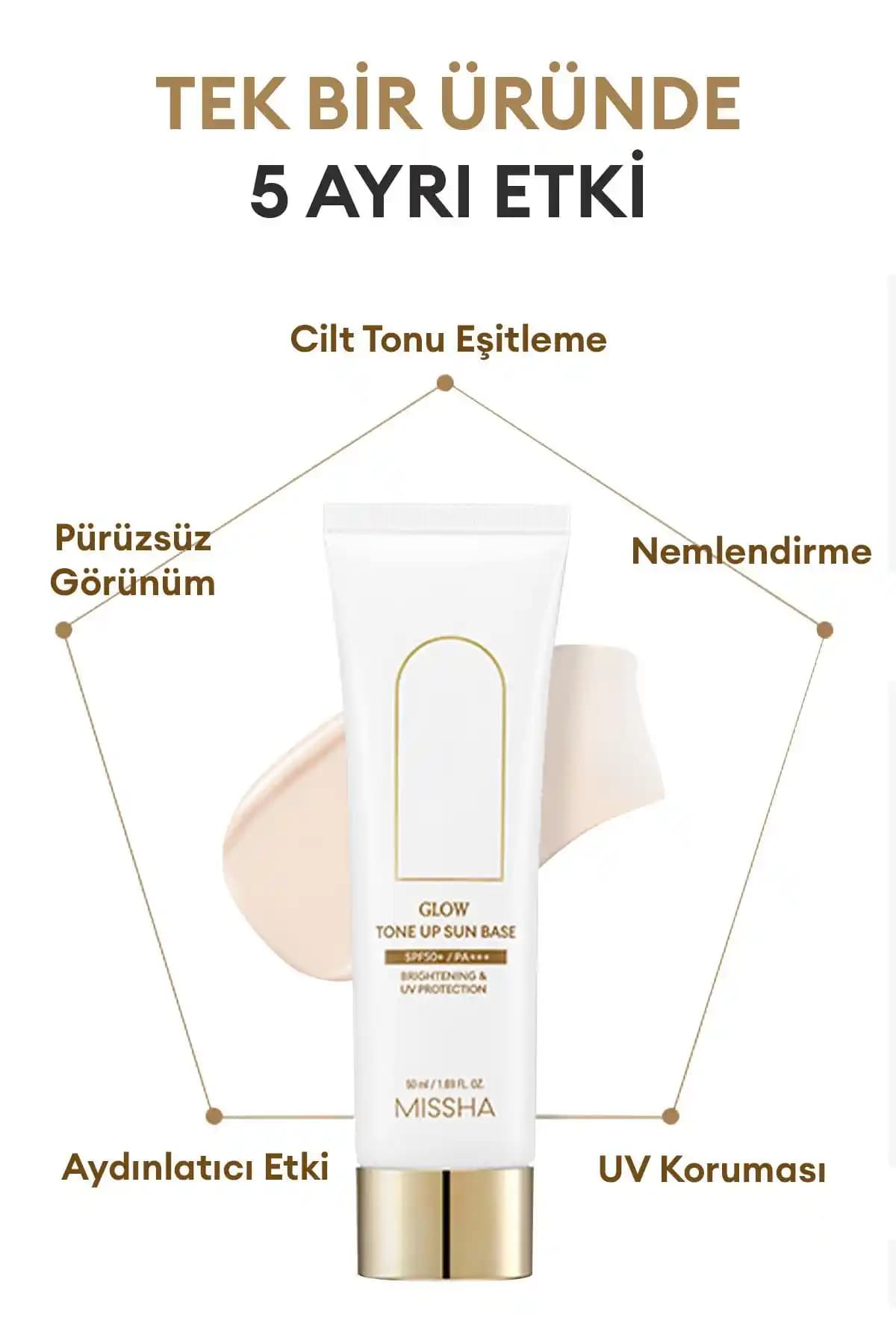 Missha Glow Tone Up Sun Base SPF50+/PA++++ ile Işıltılı ve Koruyucu Makyaj Bazı