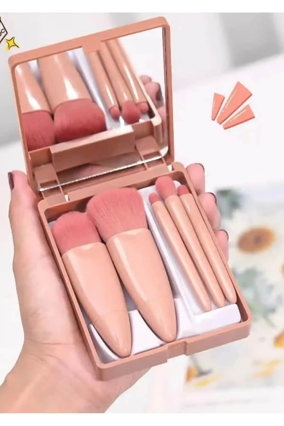 Monalisa Toka Taşınabilir 5'li Makyaj Fırçası Seti: Pratik ve Şık Makyaj Çözümü