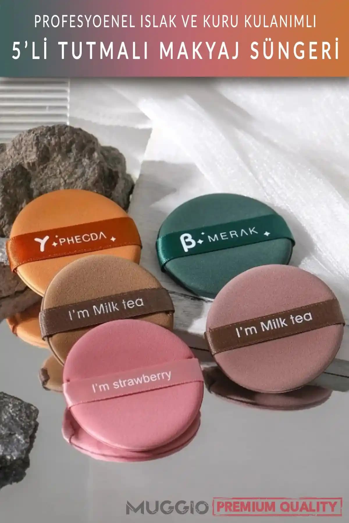 Muggio 5'li Tutmalı Makyaj Pudra Süngeri ile Muson Makeup Sponge Medium Karşılaştırması