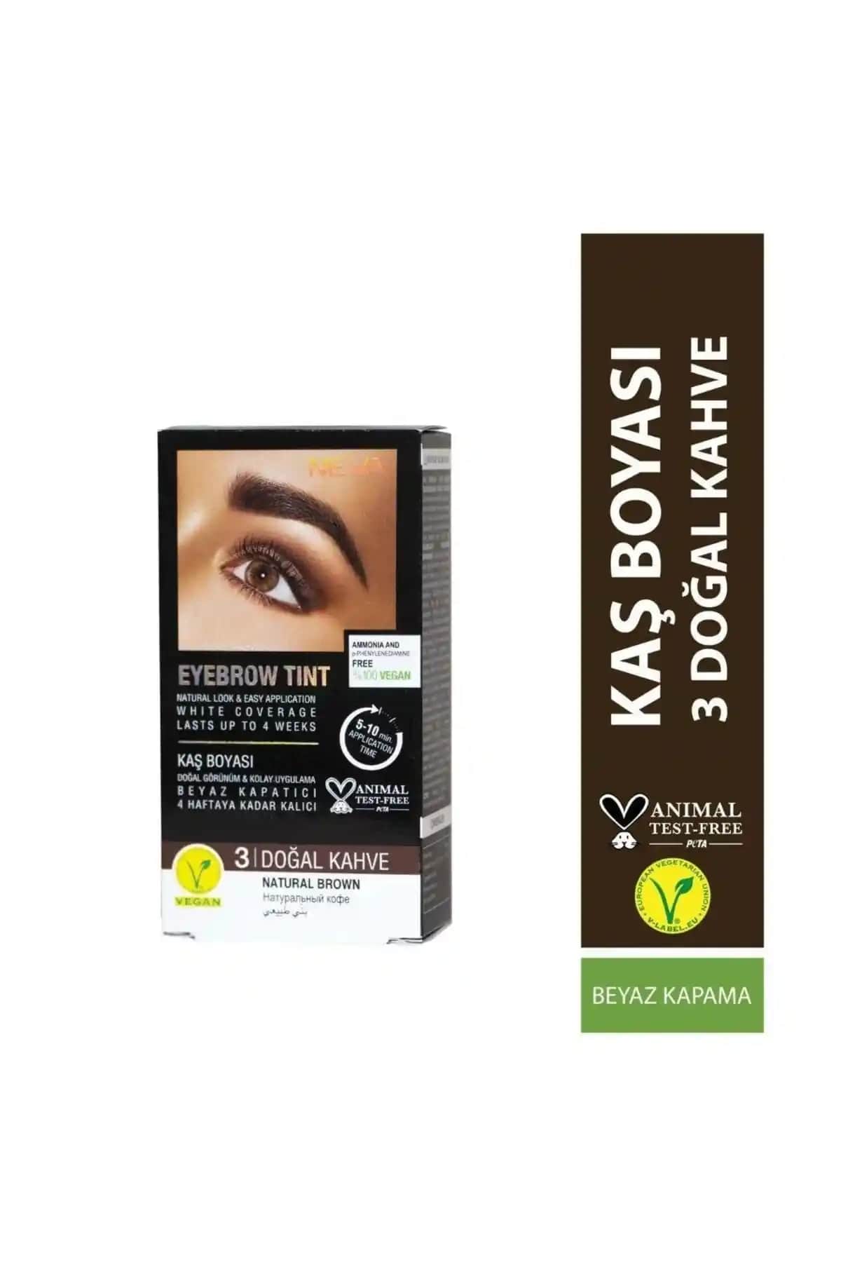 Neva Eyebrow Tint Vegan Kaş Boyası Seti Doğal Kahverengi ve Uzun Süreli Renk Kalıcılığı