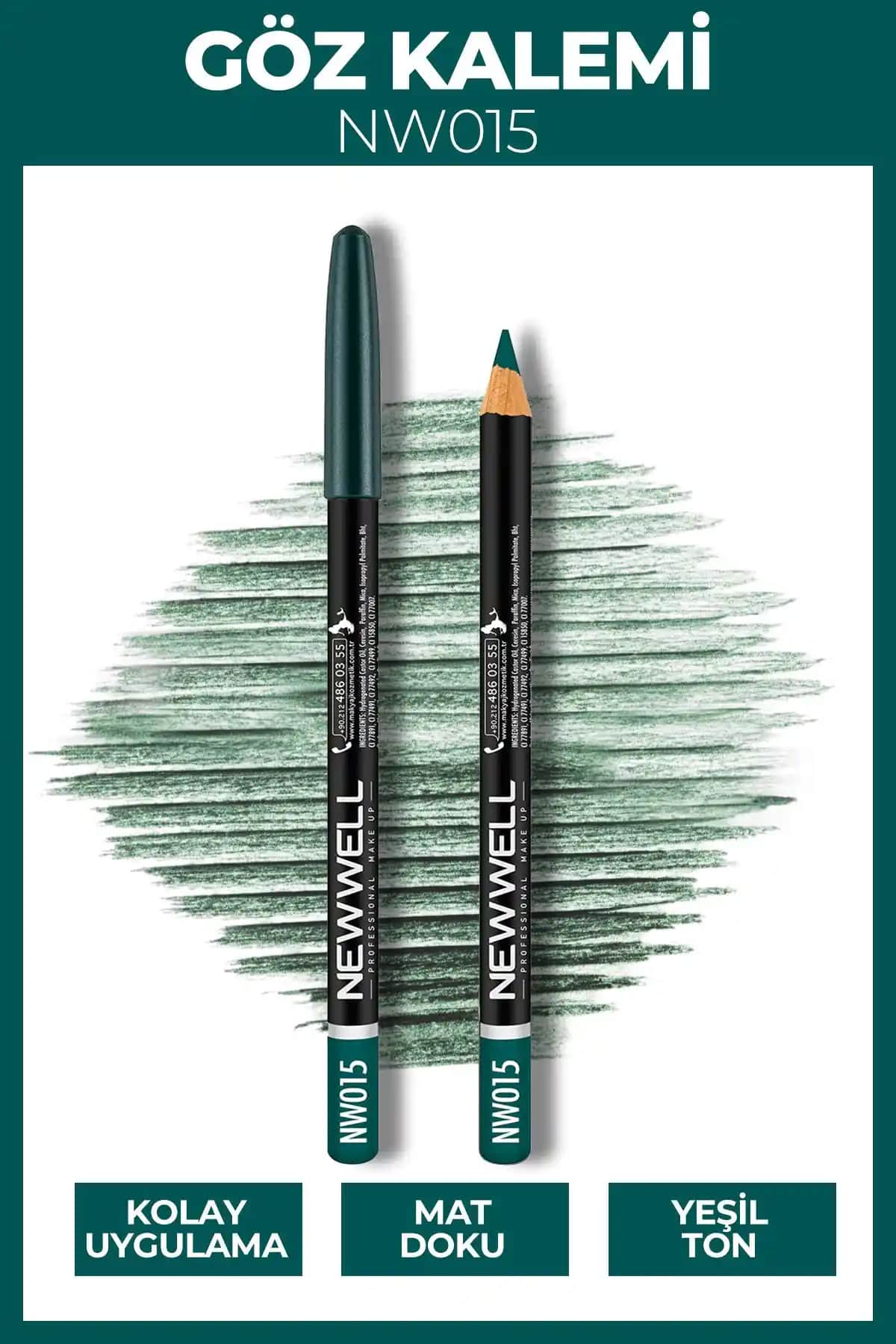 New Well Göz Kalemi NW015: Kalıcı, Suya ve Tere Dayanıklı Göz Makyaj Kalemi