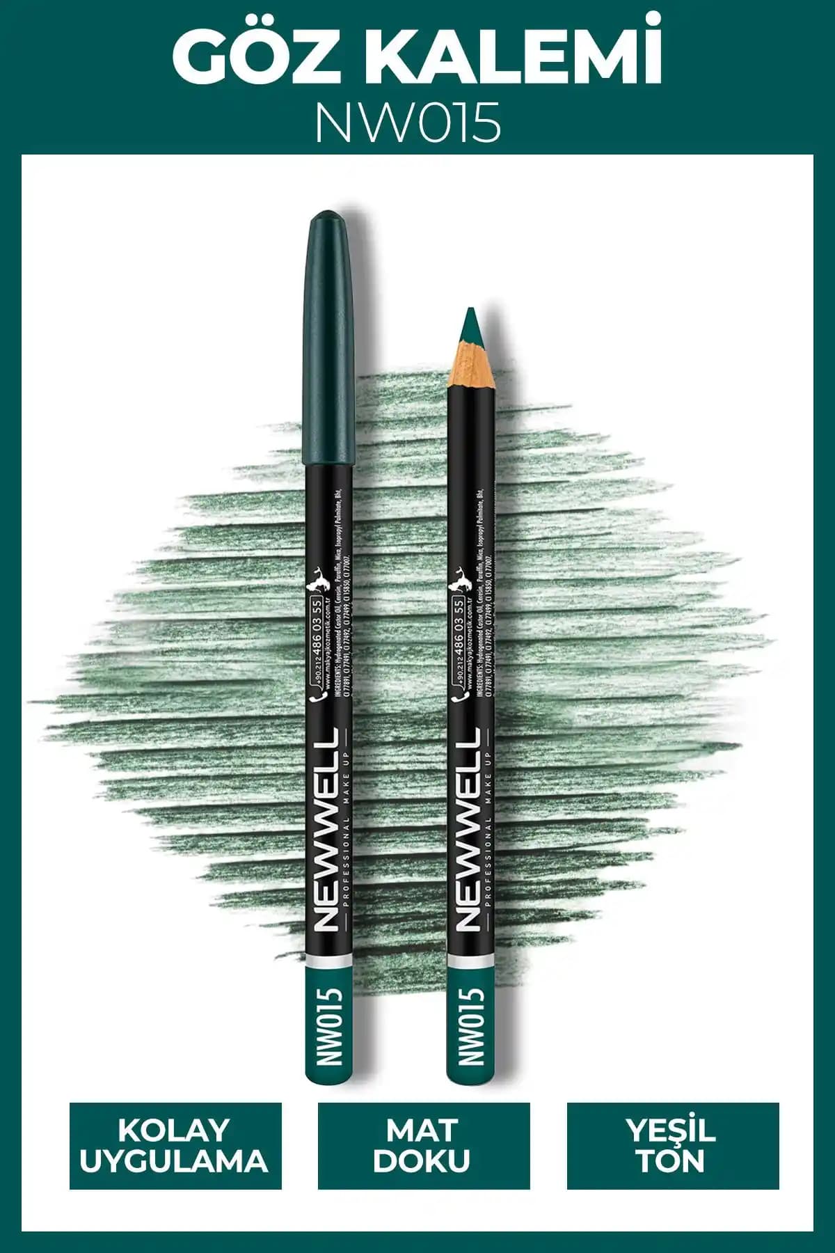 New Well Göz Kalemi NW015: Kalıcı, Suya ve Tere Dayanıklı Göz Makyaj Kalemi
