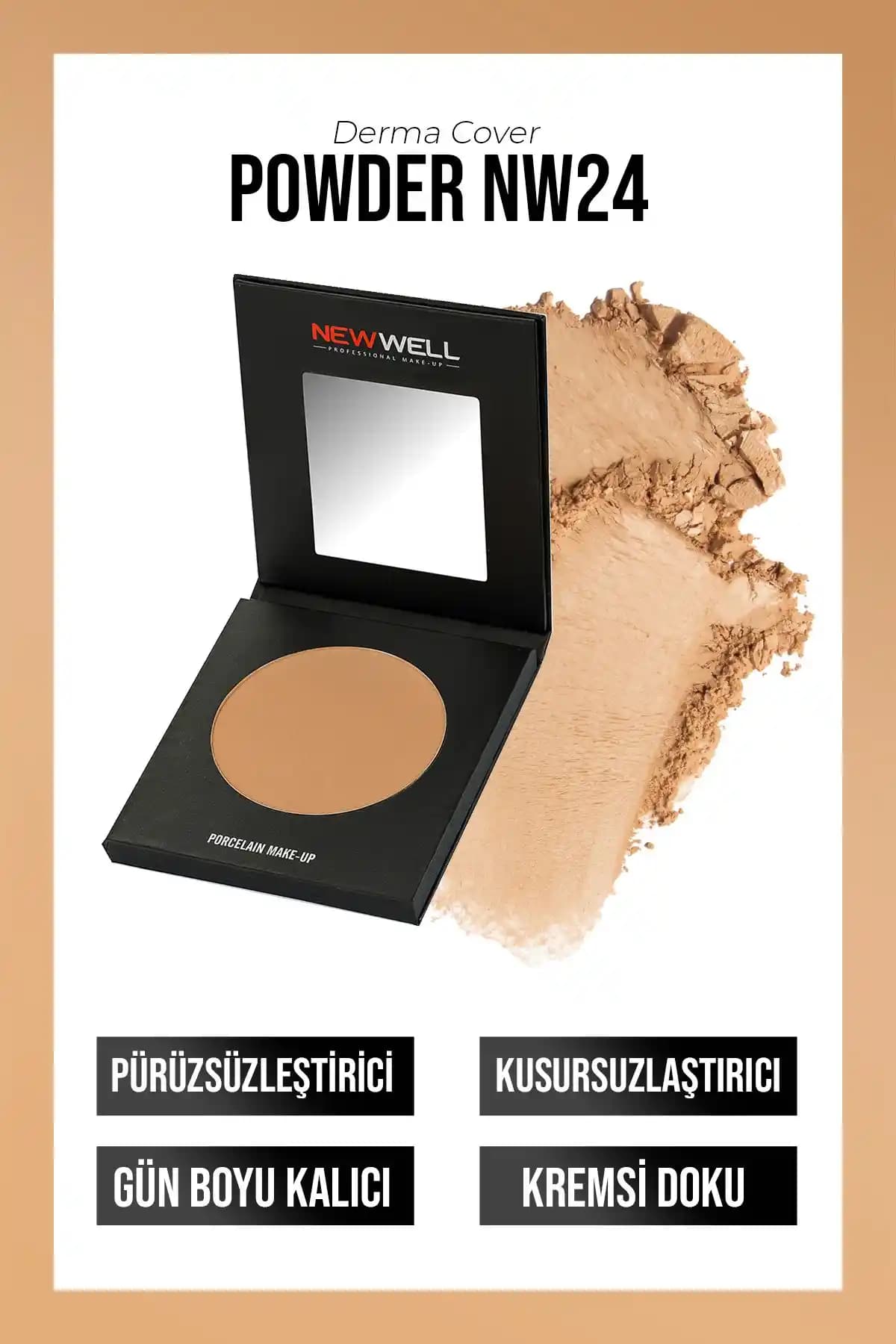 New Well Porcelain Make-Up Powder NW - 24: Doğal Parlaklık ve Yüksek Kapatıcılık Sağlayan Makyaj Pudrası