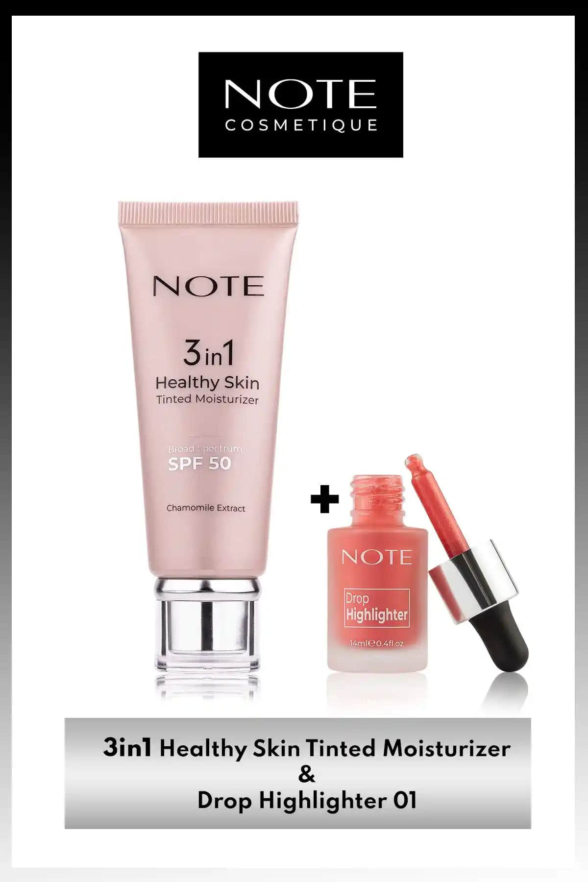 Note Cosmetics 3'ü Bir Arada Tinted Ton Eşitleyici SPF 50 Güneş Koruma ve Parlaklık