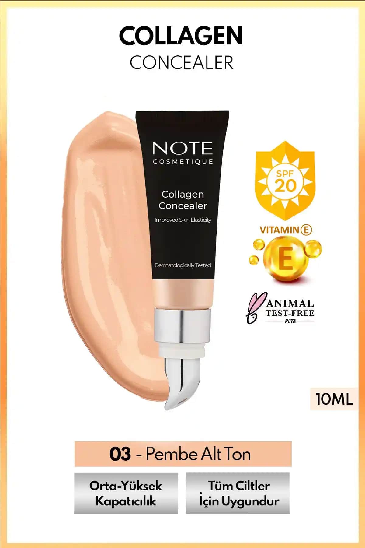 Note Cosmetics Collagen Concealer SPF 20 Göz Altı Kapatıcı Doğal ve Kalıcı Çözüm