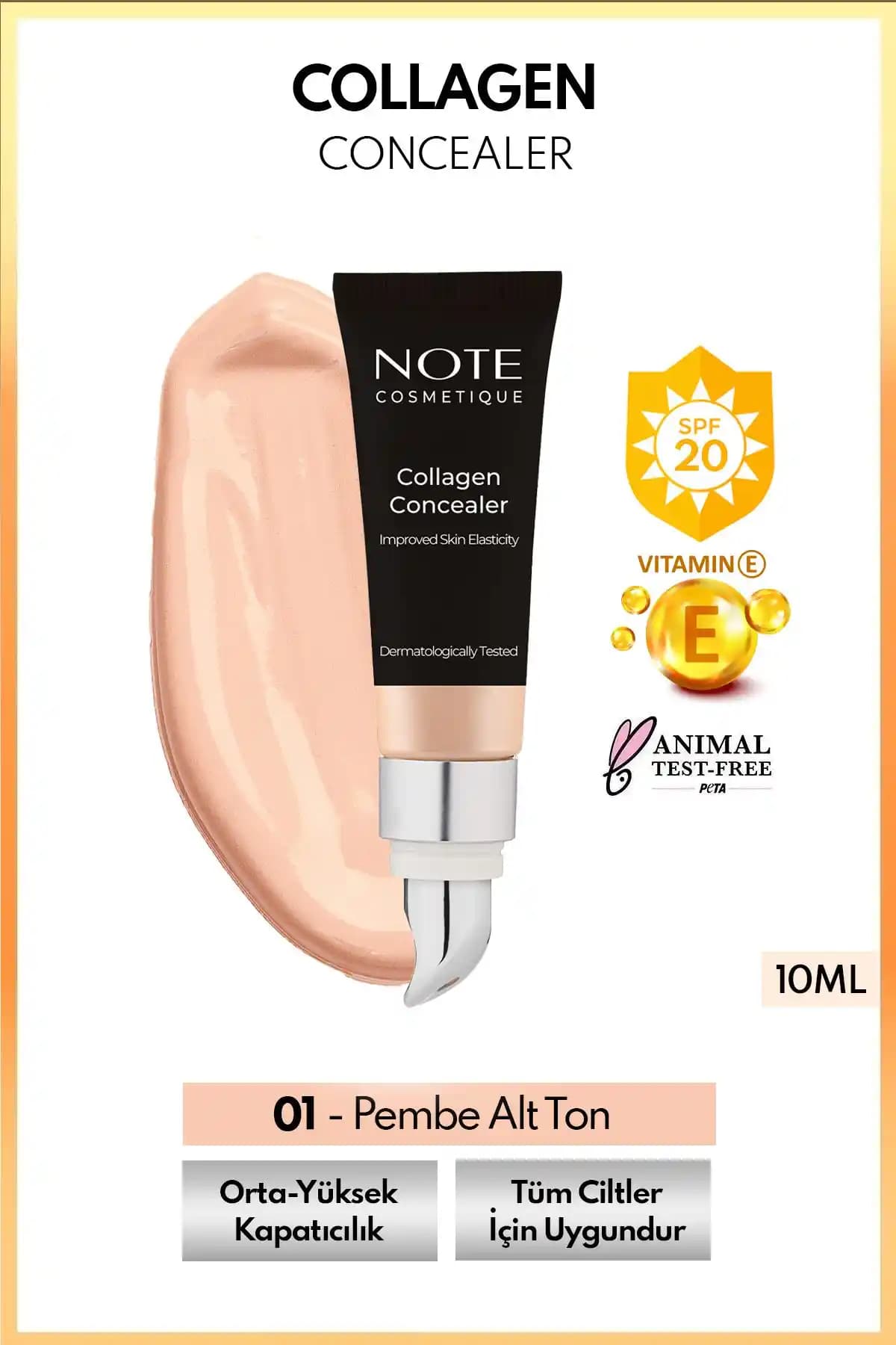 Note Cosmetics Collagen Concealer SPF 20: Yüksek Kapatıcılık ve Doğal Görünüm Sunan Makyaj Ürünü