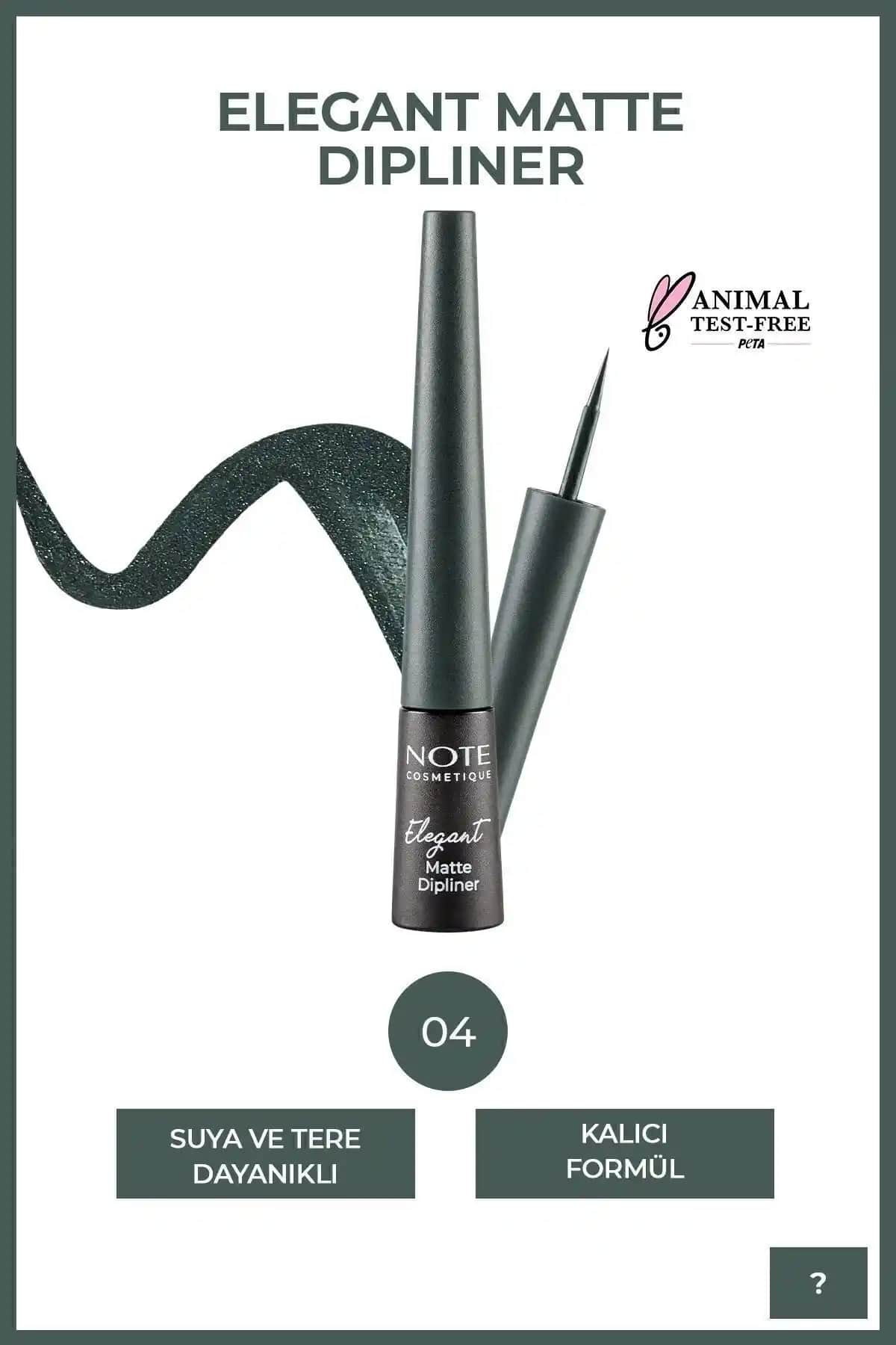 Note Cosmetics Elegant Matte Dipliner 04 Ocean Green Suya Dayanıklı Mat Göz Kalemi