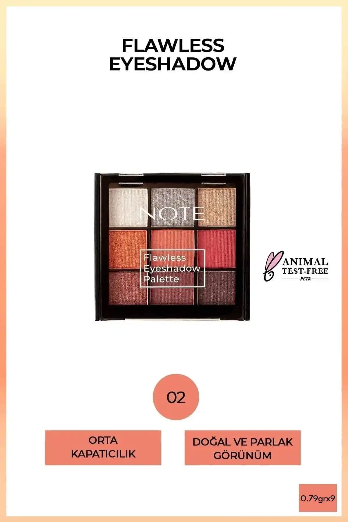 Note Cosmetics Flawless Göz Farı Paleti Pastel Renkler, Mat ve Işıltılı Seçenekler ile Günlük ve Özel Makyajlar İçin