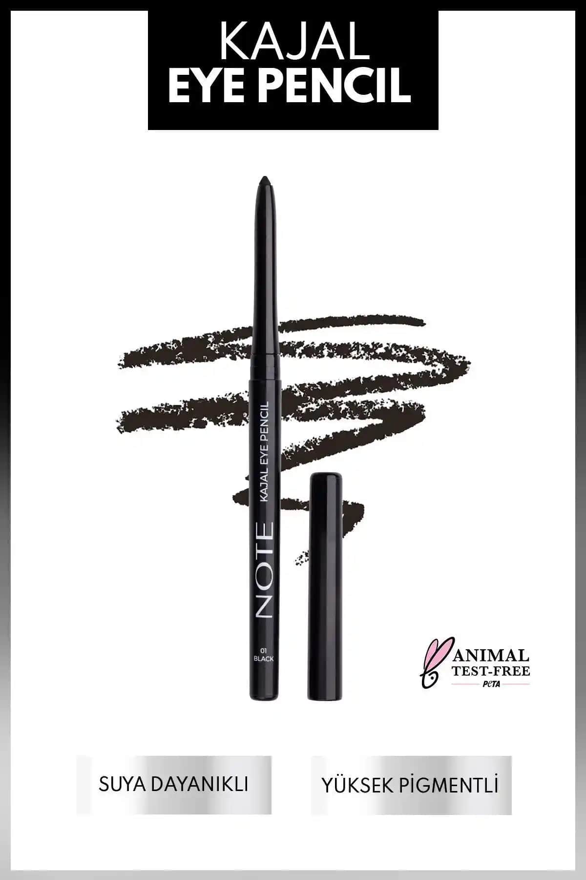 Note Cosmetics Siyah Suya Dayanıklı Asansörlü Göz Kalemi - Uzun Süre Kalıcı ve Pratik Kullanım