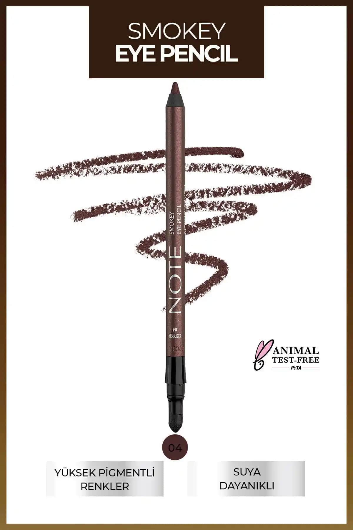 Note Cosmetics Waterproof Smokey Eye Pencil Bakır Tonu Modern ve Kalıcı Göz Kalemi