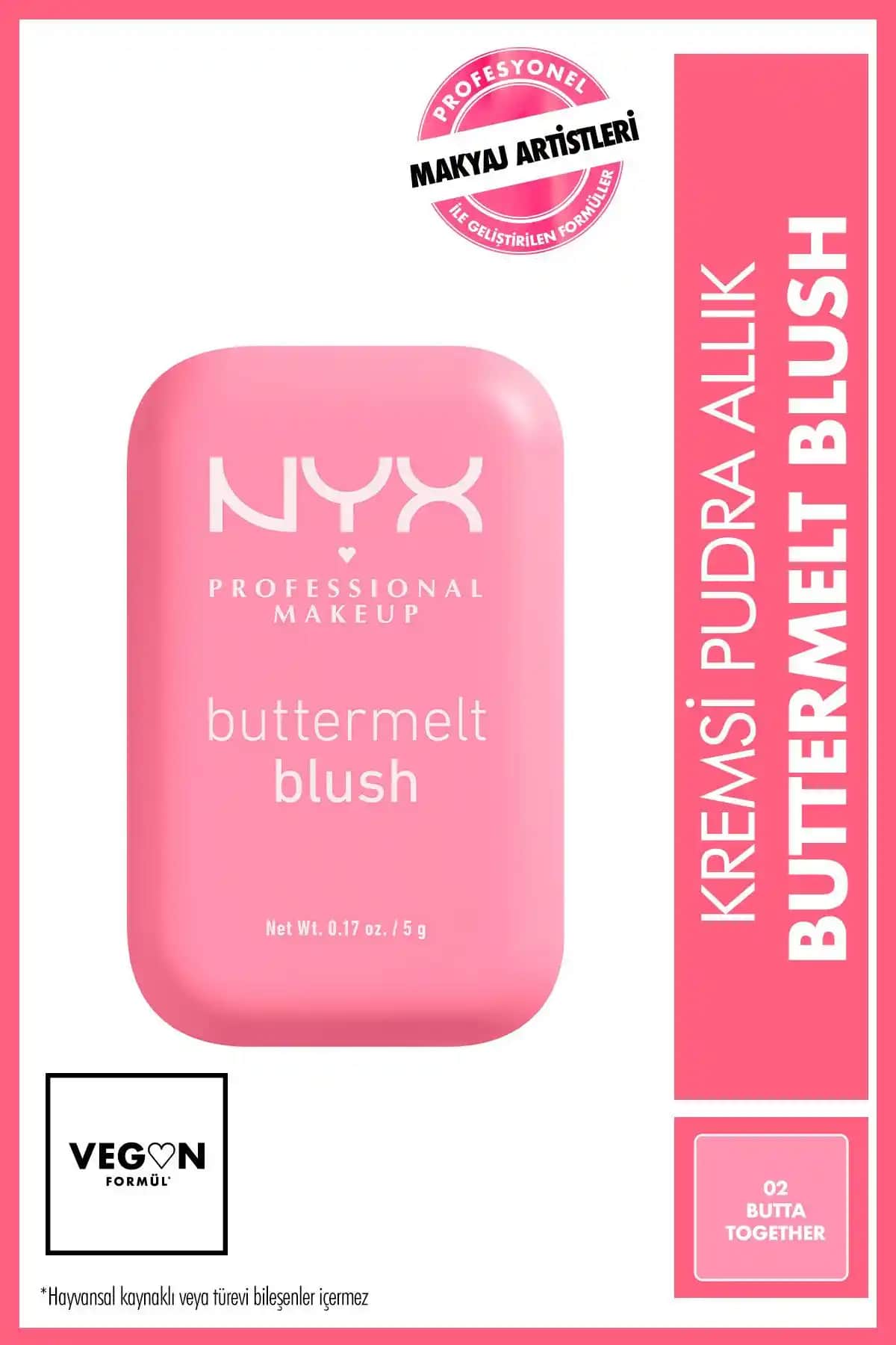 NYX Buttermelt Blush Kremsi Pudra Allık - Doğal ve Kalıcı Pembe Tonlar