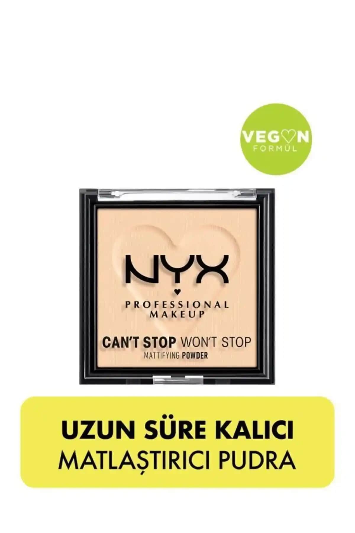NYX Can’t Stop Won’t Stop Matlaştırıcı Pudra: Uzun Süre Mat ve Doğal Görünüm Sağlar