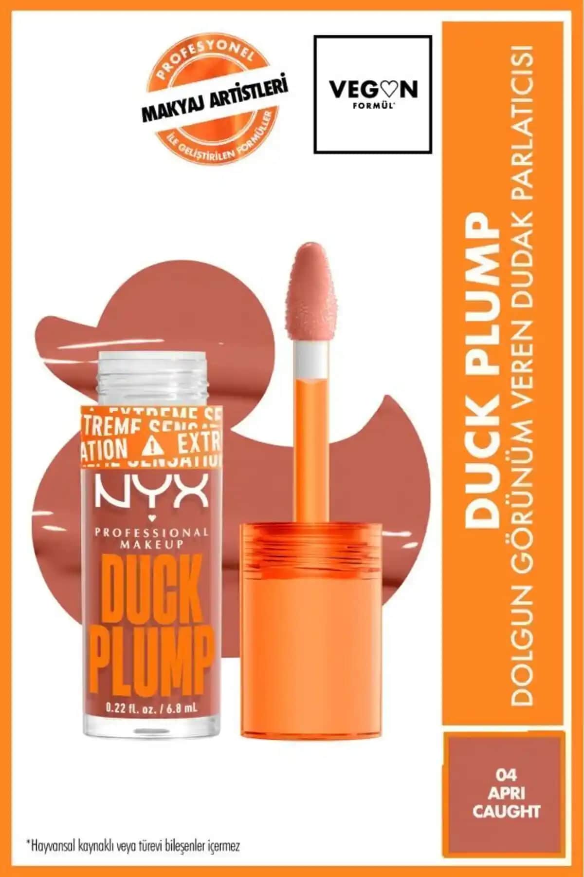 NYX Duck Plump Dudak Parlatıcısı Turuncu Renkli Doğal ve Işıltılı Dudak Görünümü Sağlar