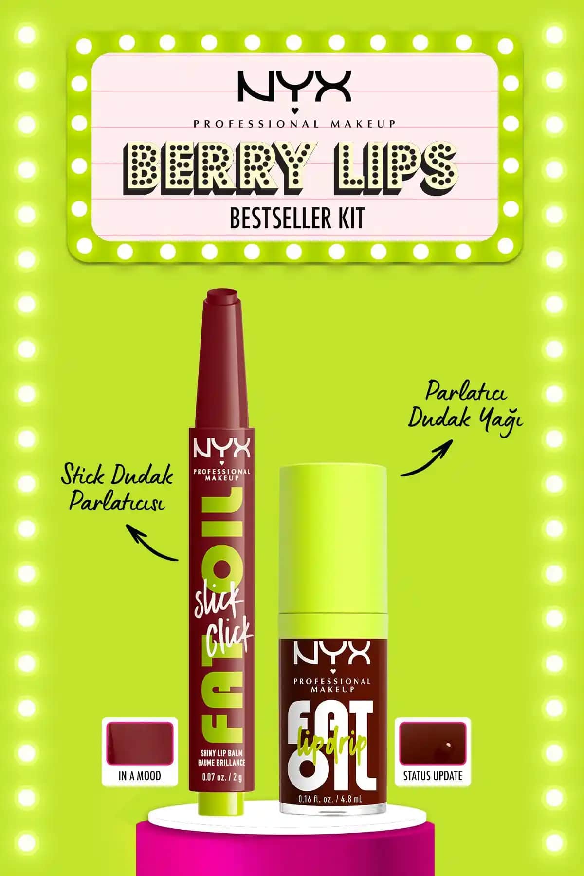 NYX Fat Oil Lip Drip Dudak Yağı ve Parlatıcı ile Doğal ve Parlak Dudaklar