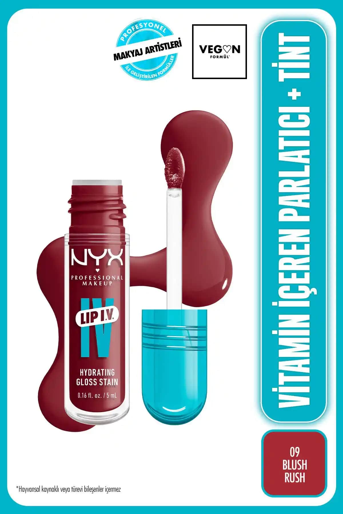 NYX Lip I.V. Vitamin İçeren Parlatıcı ve Tint ile Dudaklara Sağlıklı ve Kalıcı Renkler