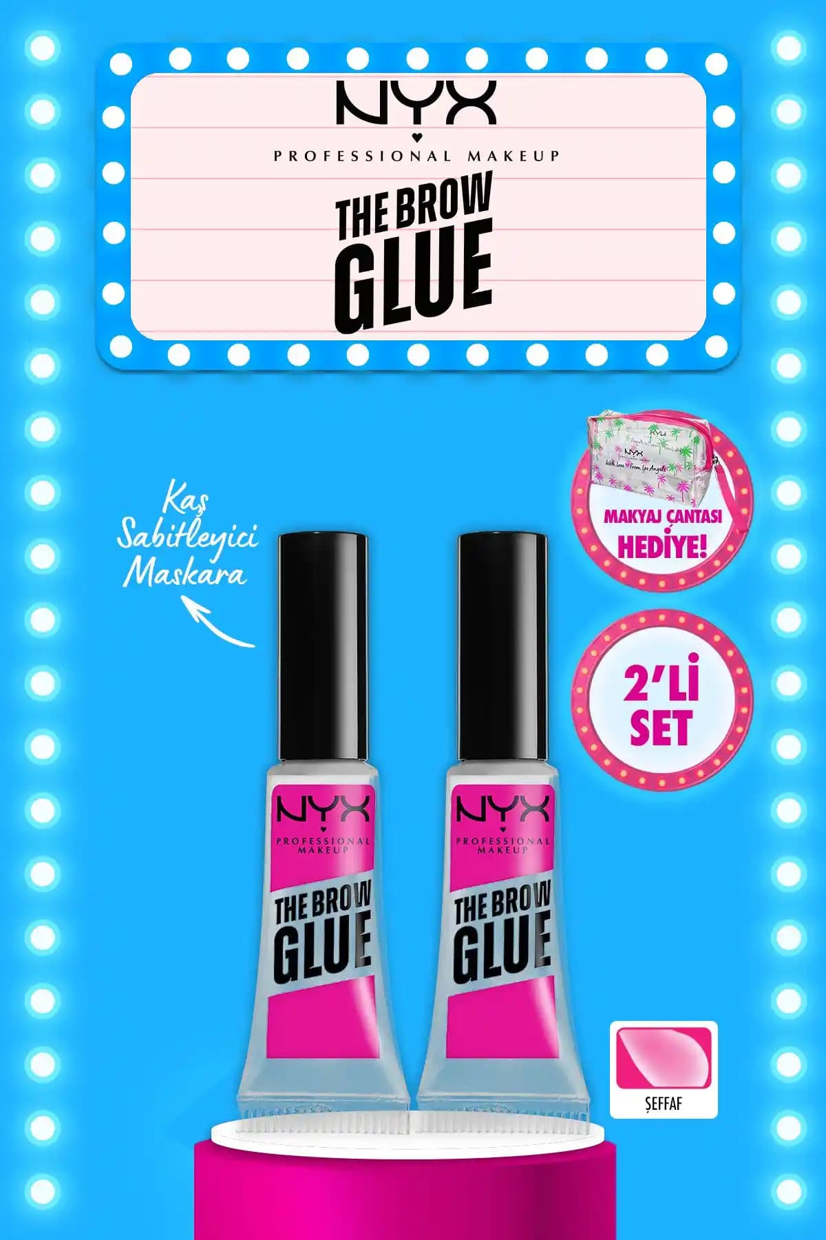 NYX The Brow Glue Şeffaf Kaş Sabitleyici Maskara - Uzun Süre Dayanıklı ve Doğal Görünüm