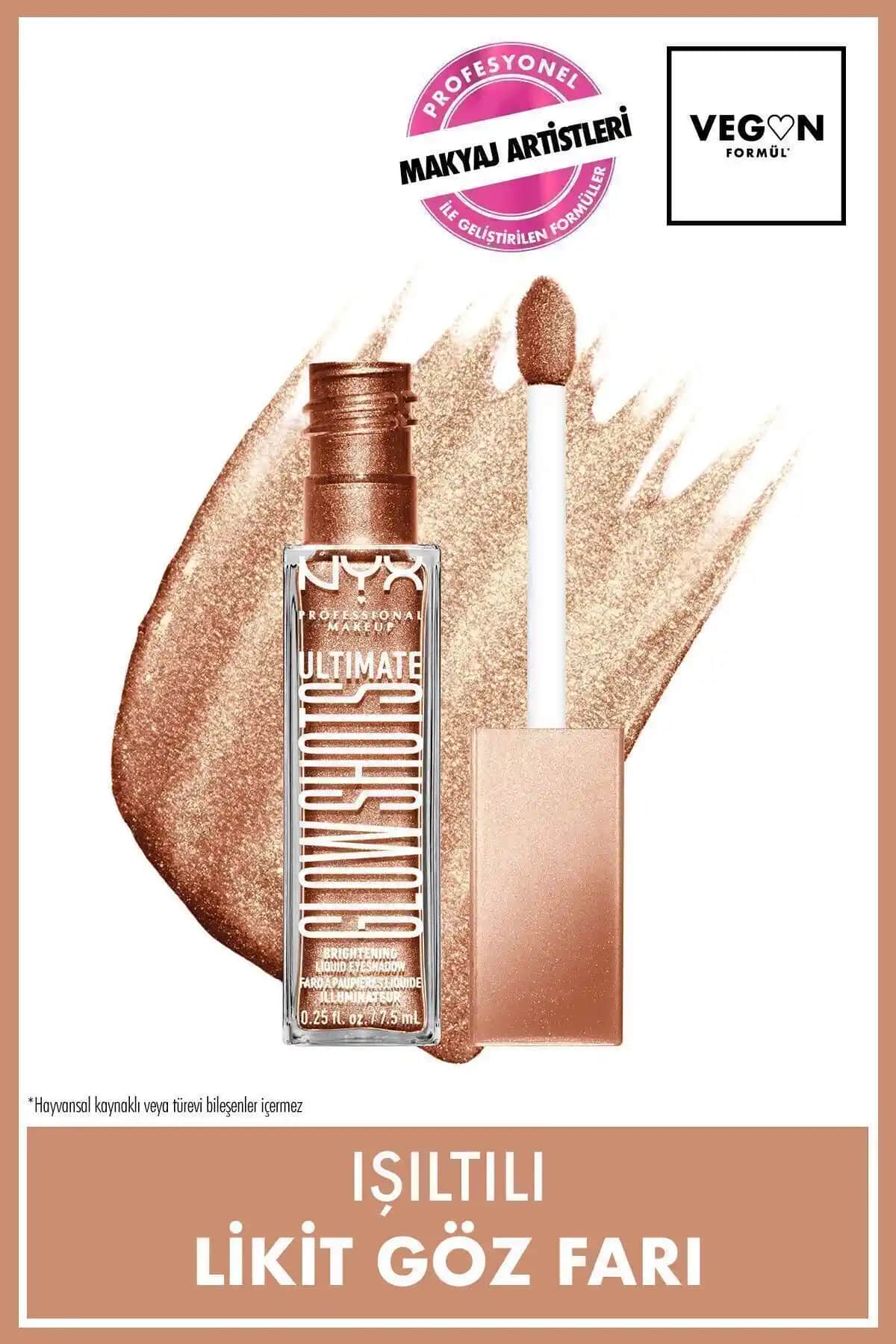 NYX Ultimate Glow Shots Likit Göz Farı 06 Golden Goji ile Parlak ve Dayanıklı Göz Makyajı